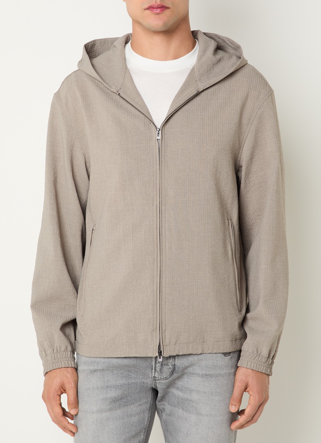 Armani Jack met capuchon en ritszakken - detail 2 beige