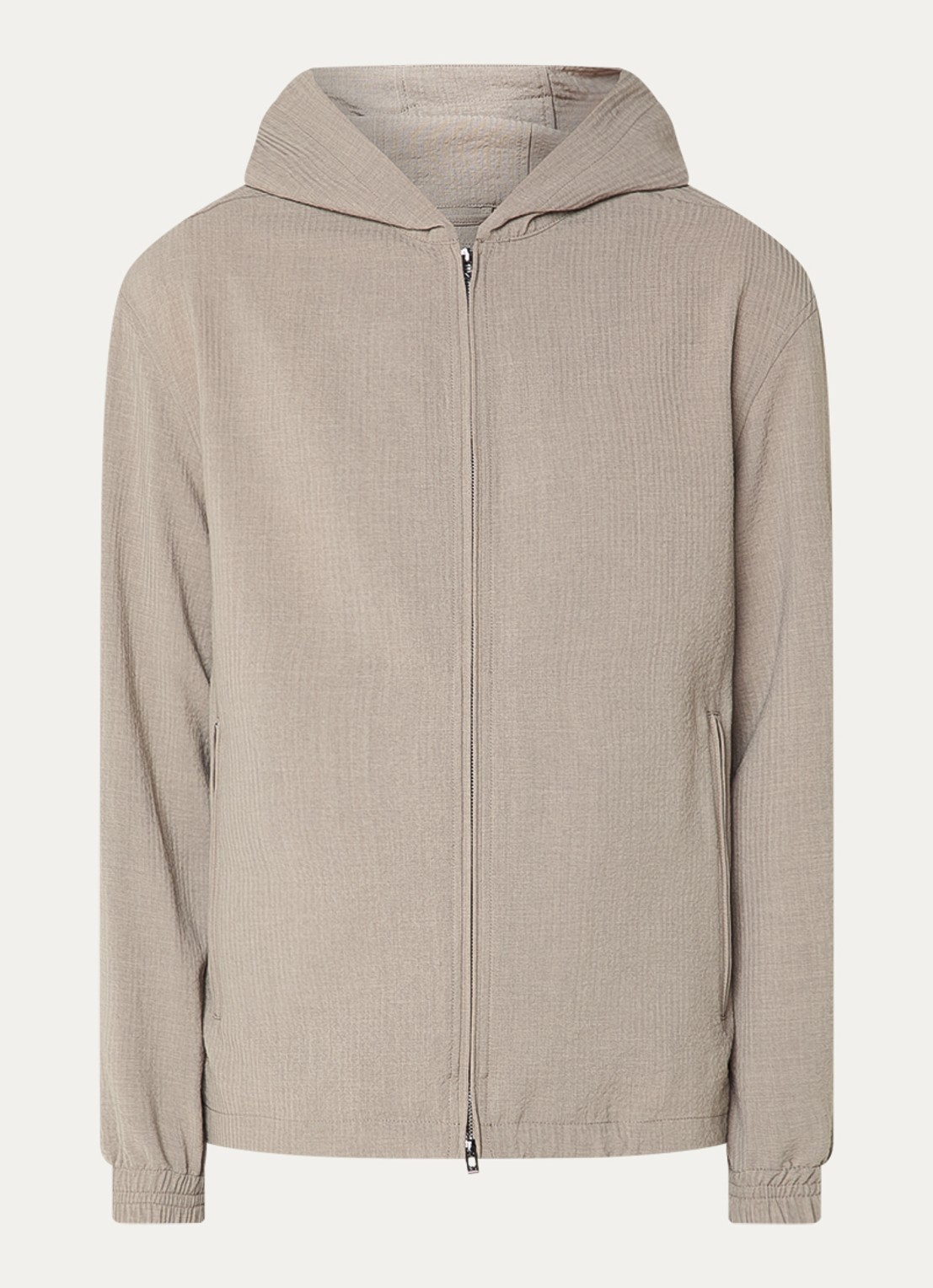 Armani Jack met capuchon en ritszakken - voorkant 3 beige