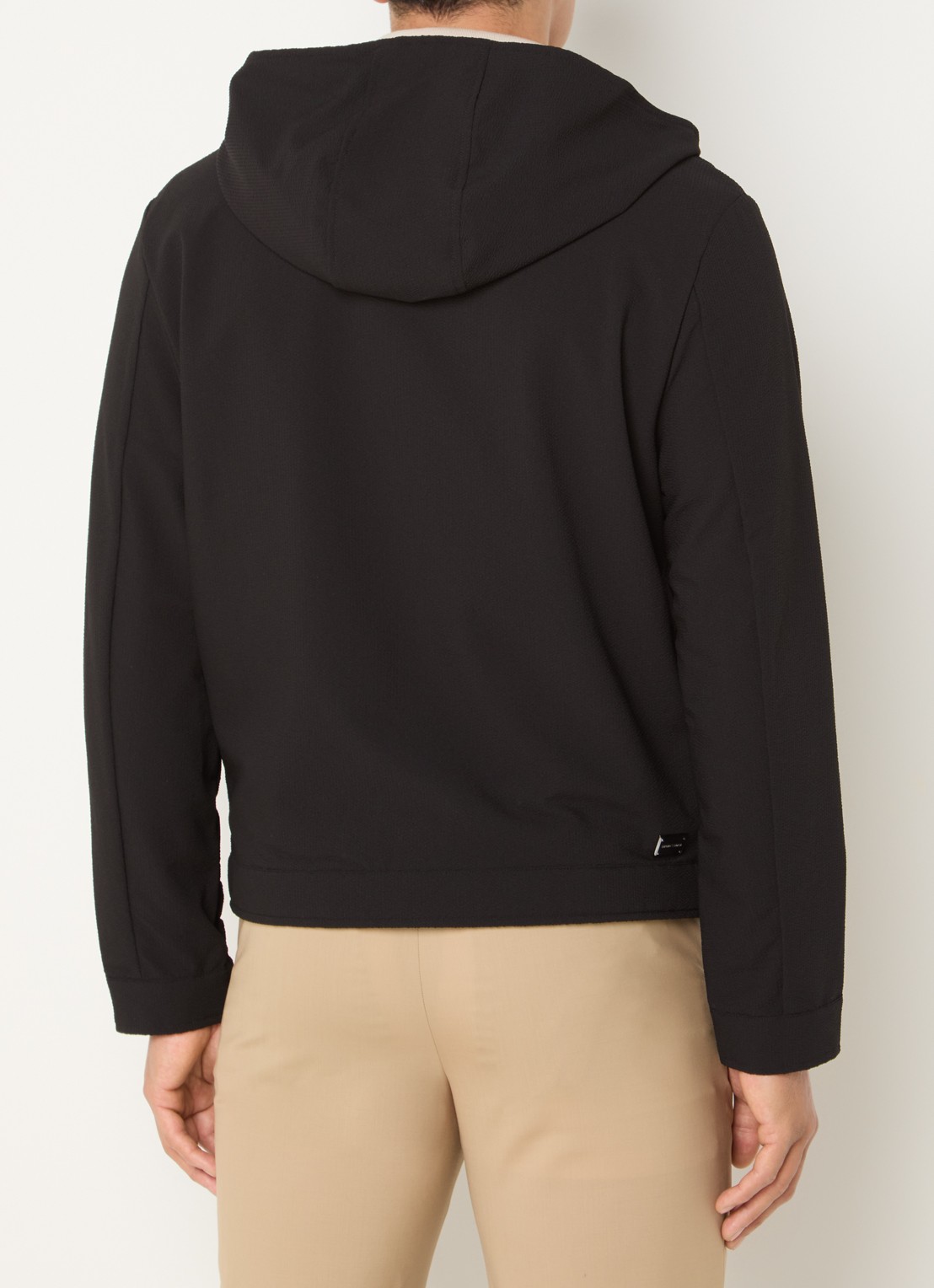 Armani Jack met capuchon en steekzakken - achterkant 3 zwart
