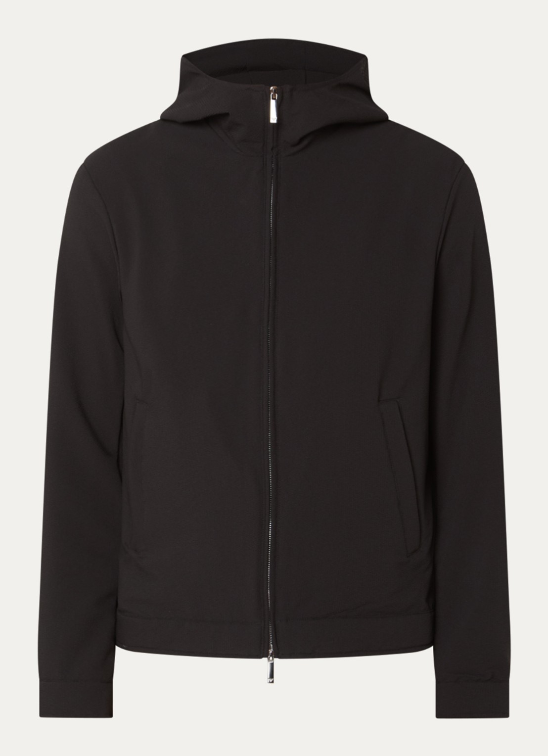 Armani Jack met capuchon en steekzakken - voorkant zwart