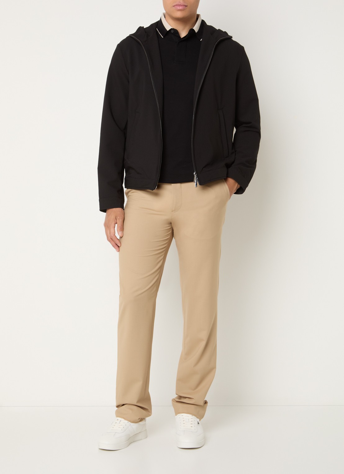 Armani Jack met capuchon en steekzakken - voorkant 2 zwart