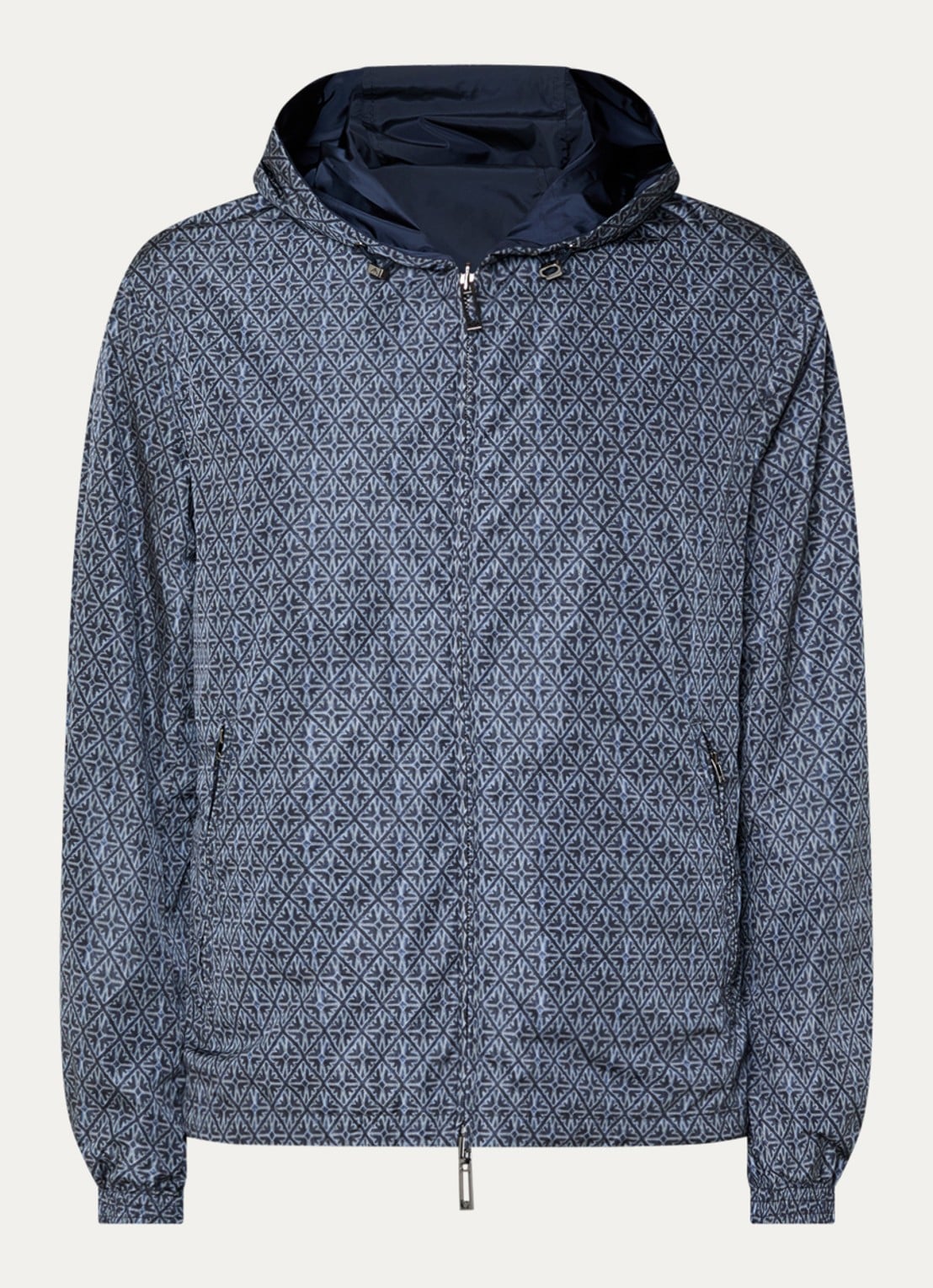 Armani Jack met grafische print - voorkant 2 donkerblauw
