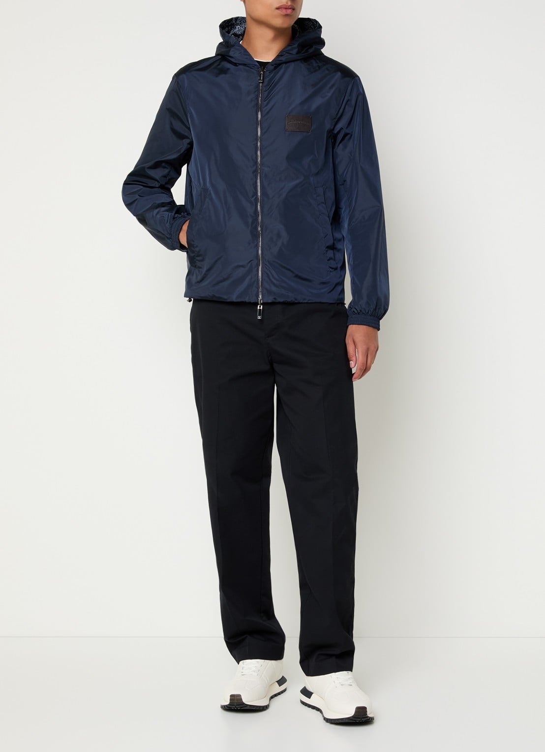 Armani Jack met grafische print - voorkant 3 donkerblauw