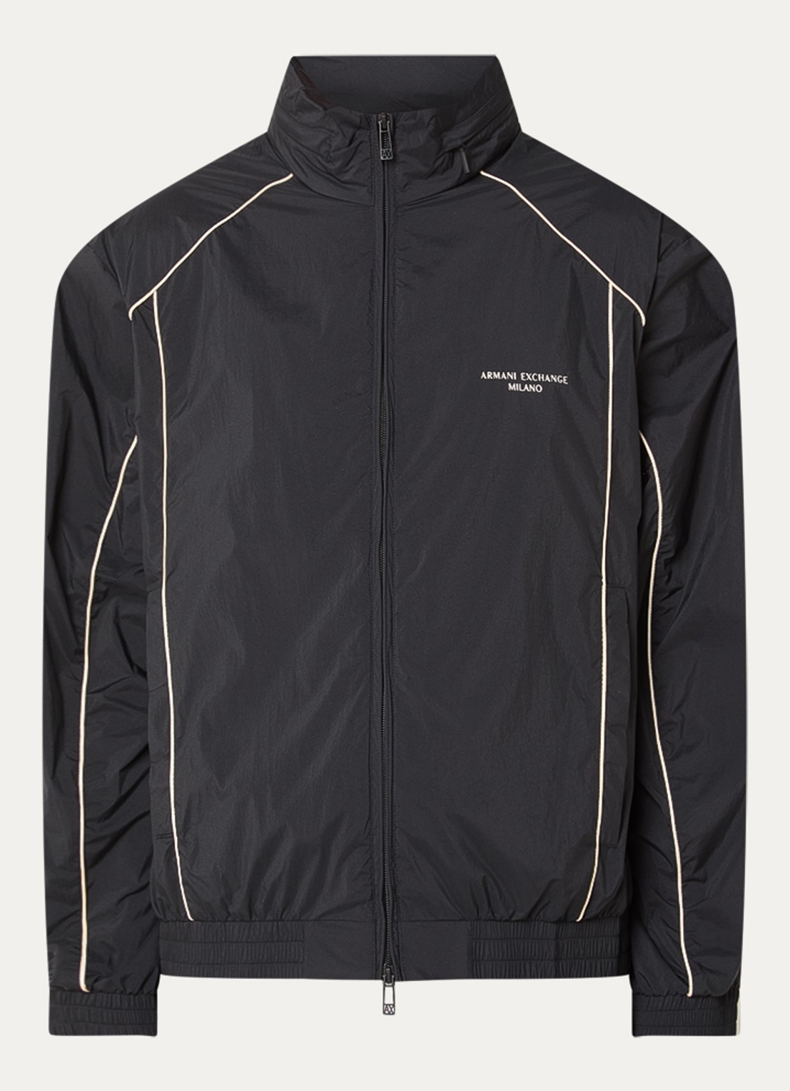 Armani Jack met logo en steekzakken - voorkant 3 zwart