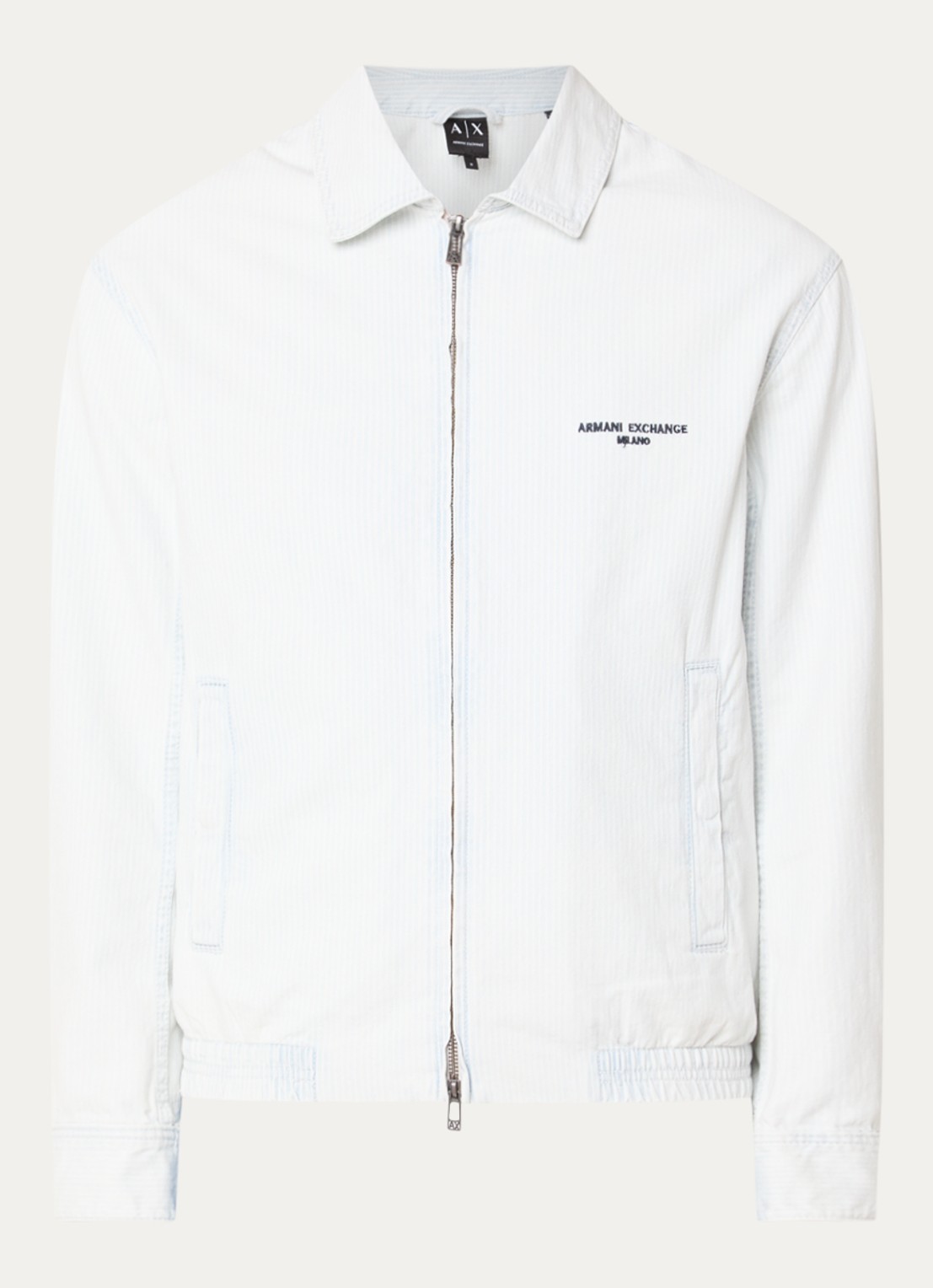 Armani Jack met logo en streepprint - voorkant 2 lichtblauw
