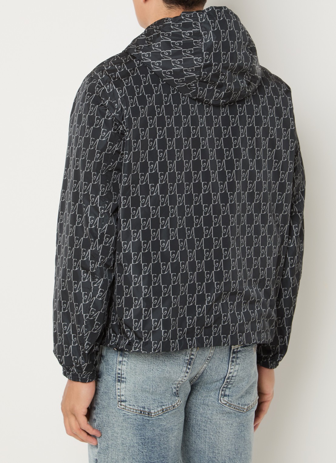 Armani Jack met logoprint en capuchon - achterkant 5 donkerblauw