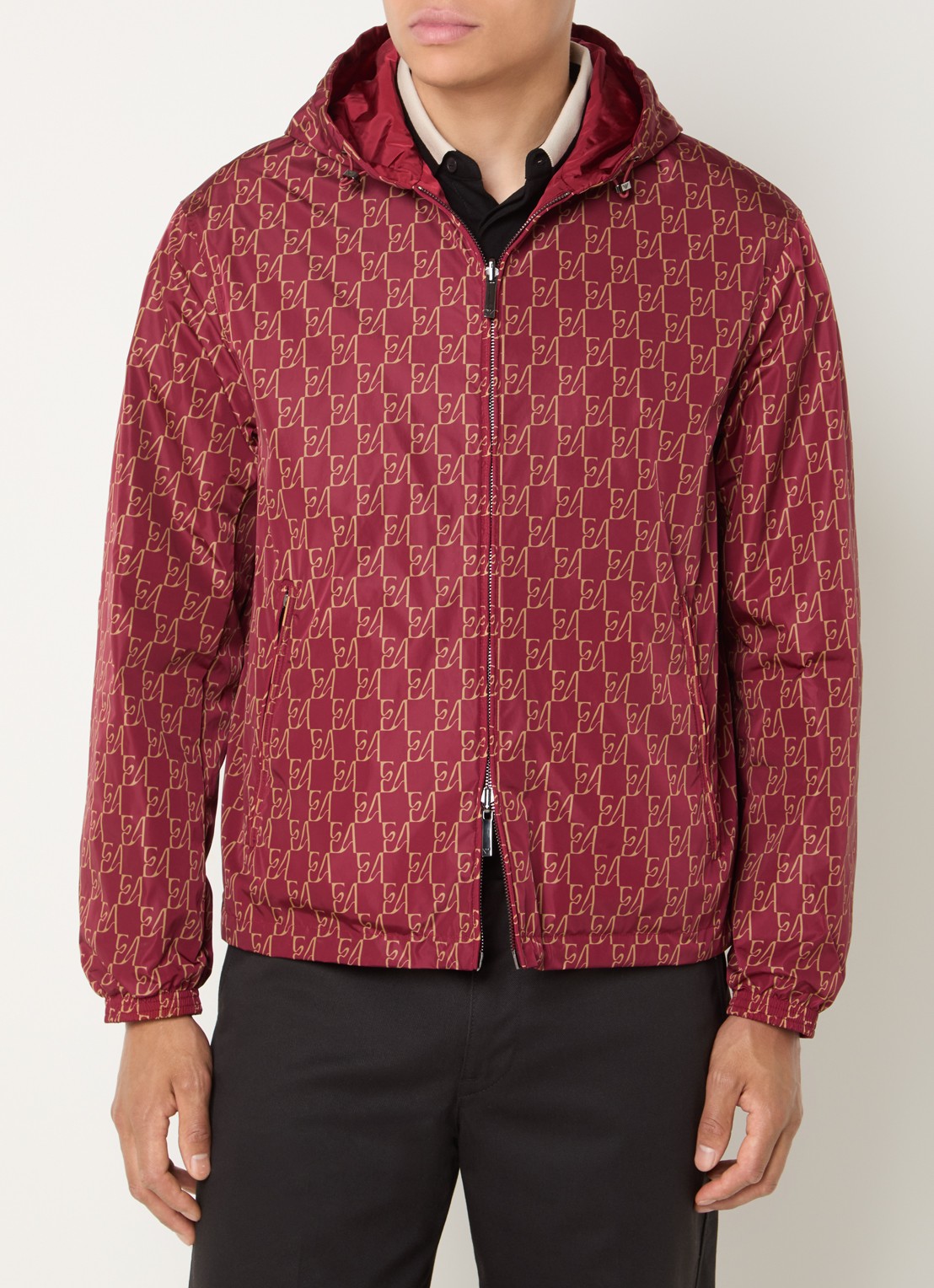 Armani Jack met logoprint en capuchon - detail 4 rood