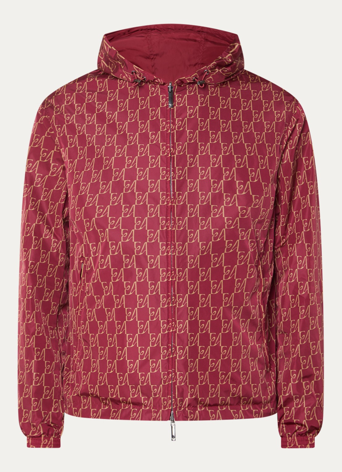 Armani Jack met logoprint en capuchon - voorkant rood