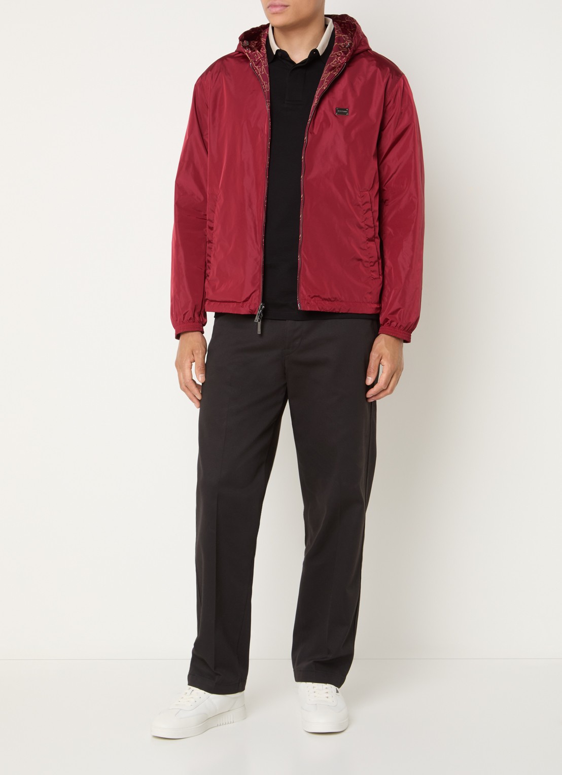 Armani Jack met logoprint en capuchon - voorkant 2 rood