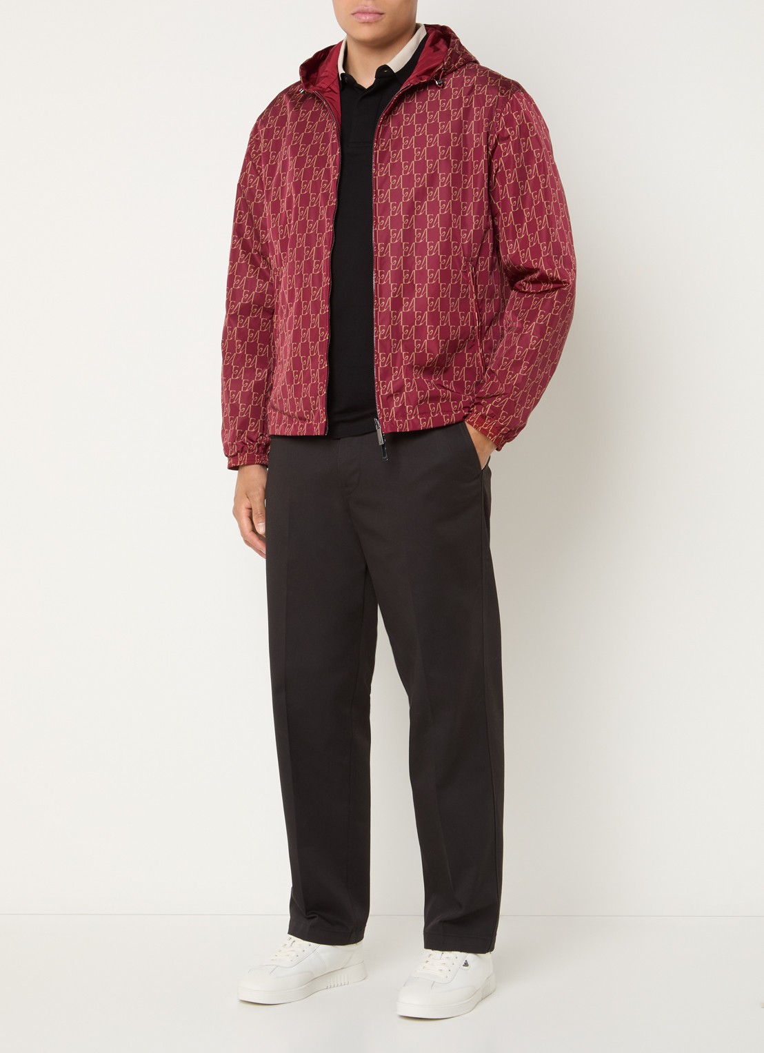 Armani Jack met logoprint en capuchon - voorkant 3 rood