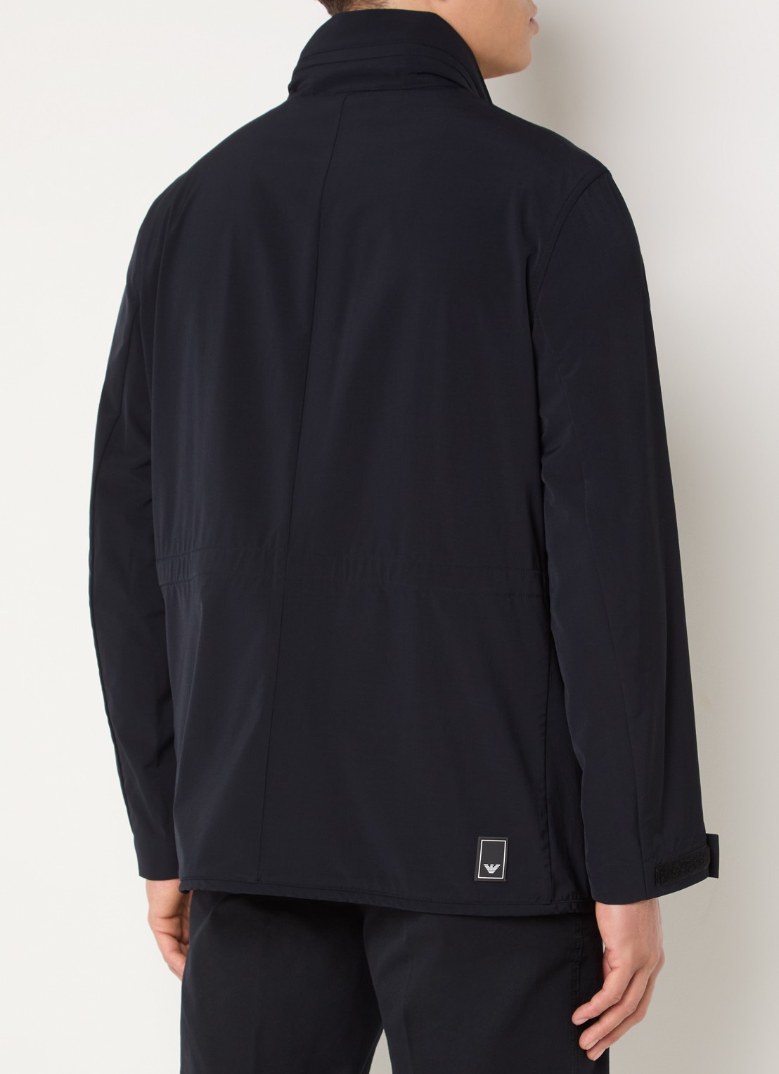 Armani Jack met opbergbare capuchon en klepzakken - achterkant 4 donkerblauw