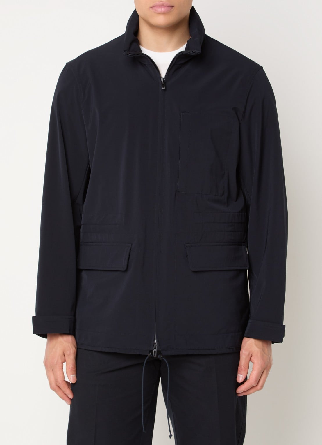 Armani Jack met opbergbare capuchon en klepzakken - detail 3 donkerblauw