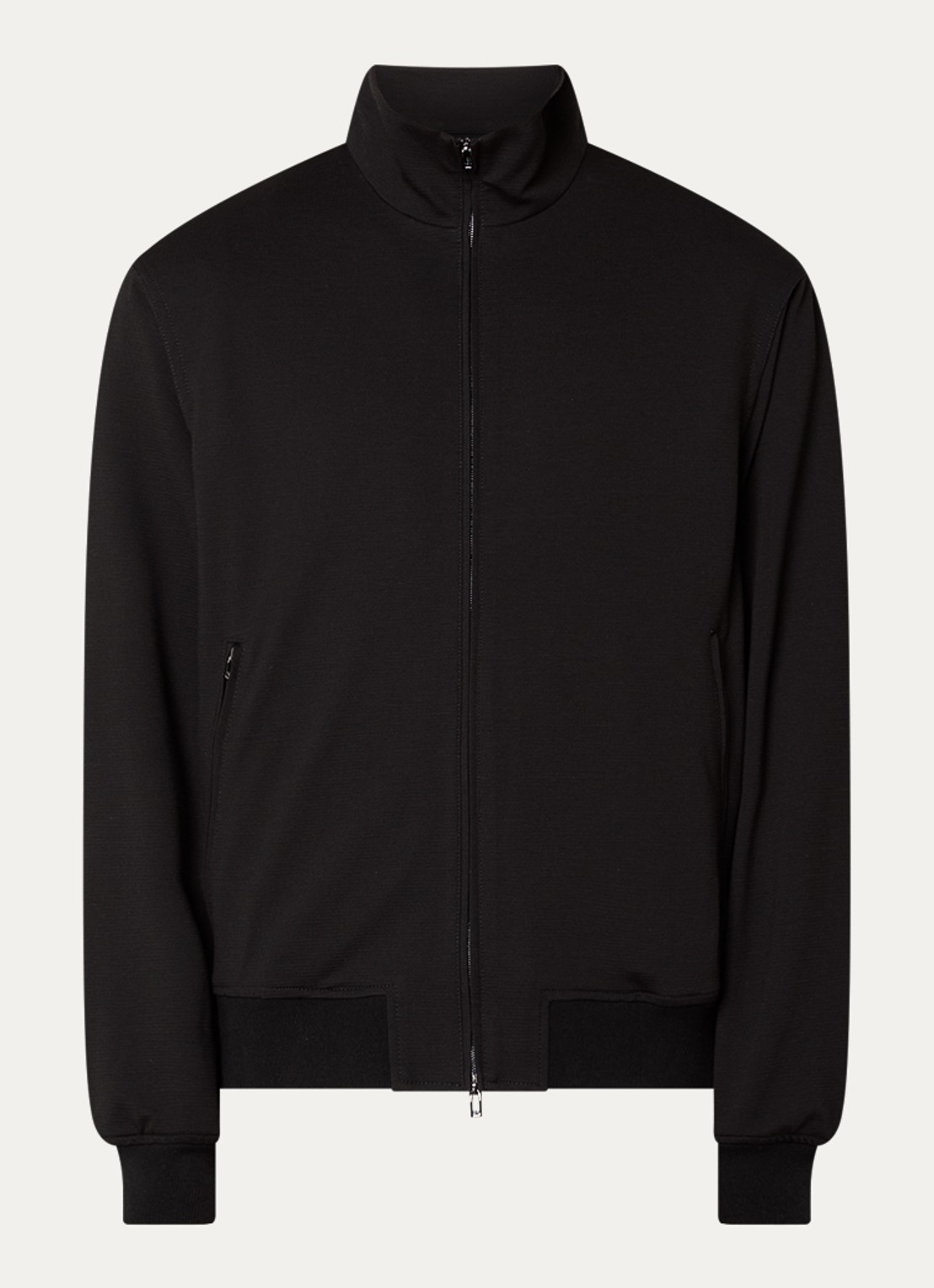 Armani Jack met opstaande kraag - voorkant 2 zwart