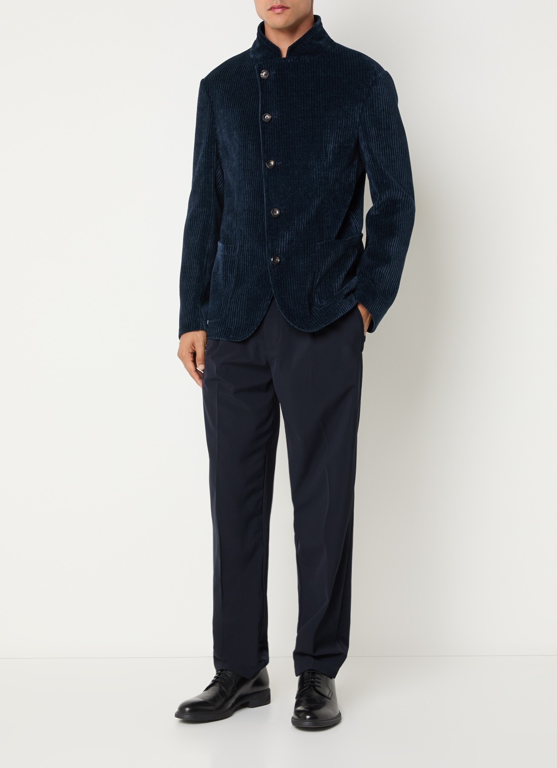 Armani Jack van corduroy met opgestikte zakken - voorkant 3 donkerblauw