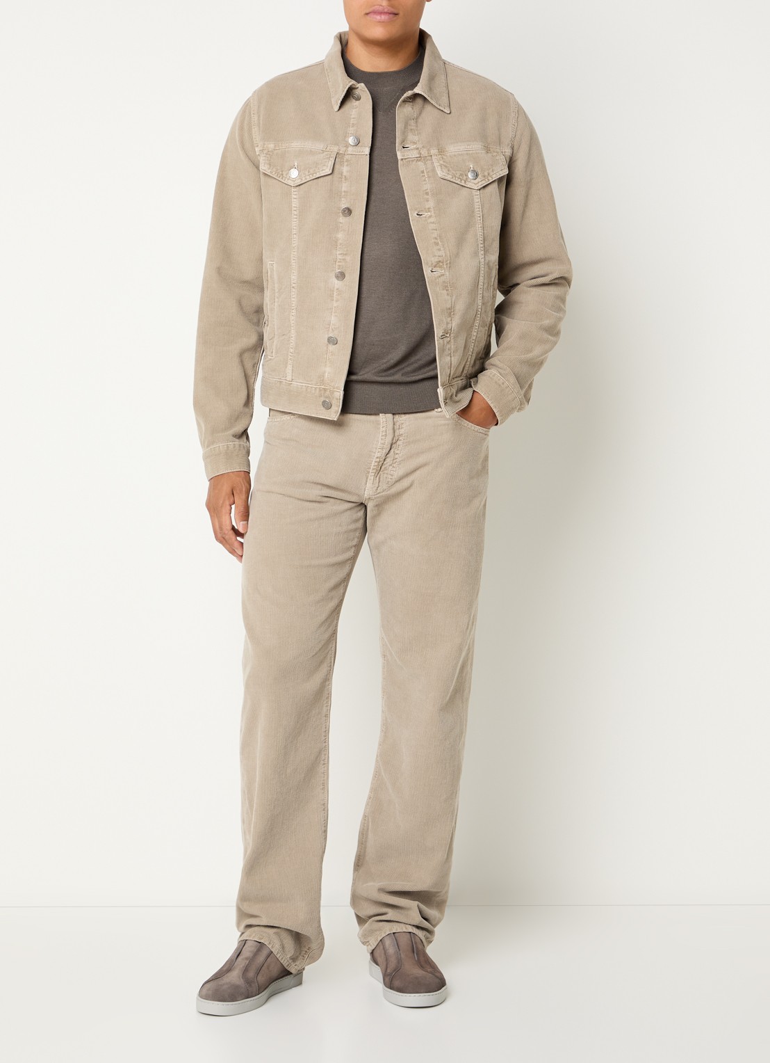 Armani Jack van corduroy met steekzakken - voorkant 4 lichtgrijs