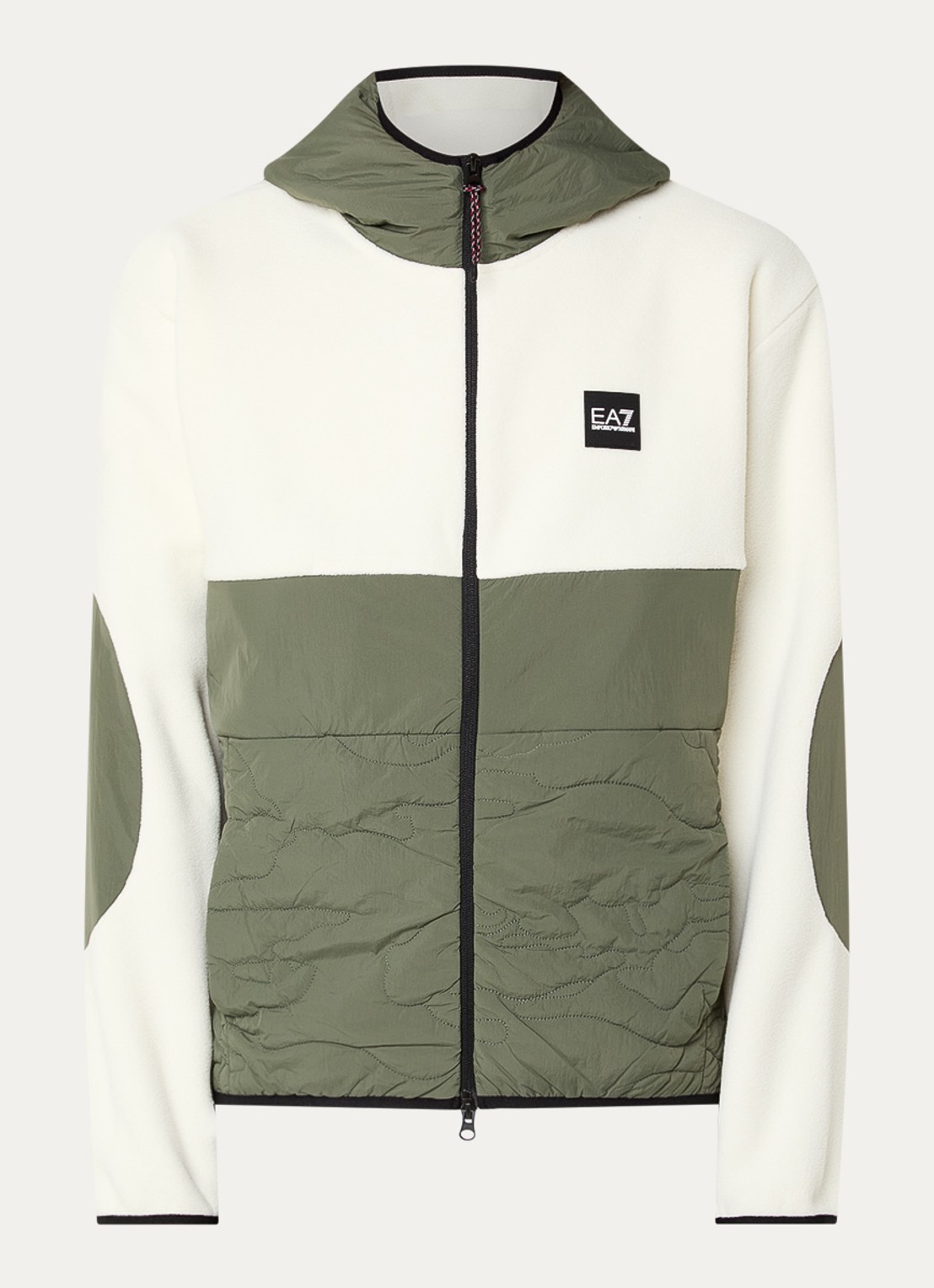 Armani Jack van fleece met capuchon en logo - voorkant 2 groen