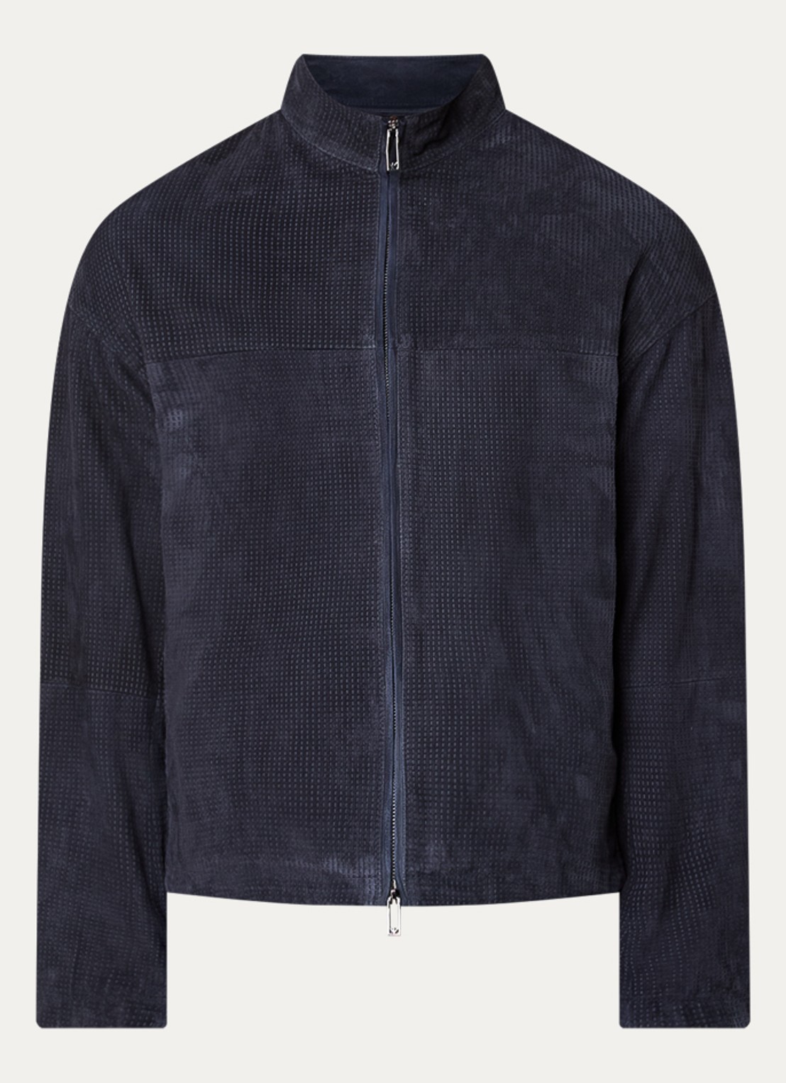 Armani Jack van geitenleer met steekzakken - voorkant donkerblauw