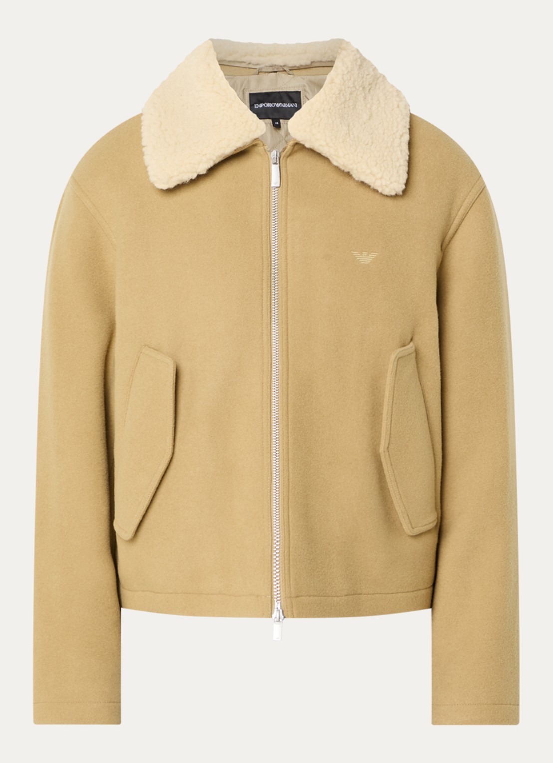Armani Jack van wol met teddy kraag - voorkant bordeauxrood