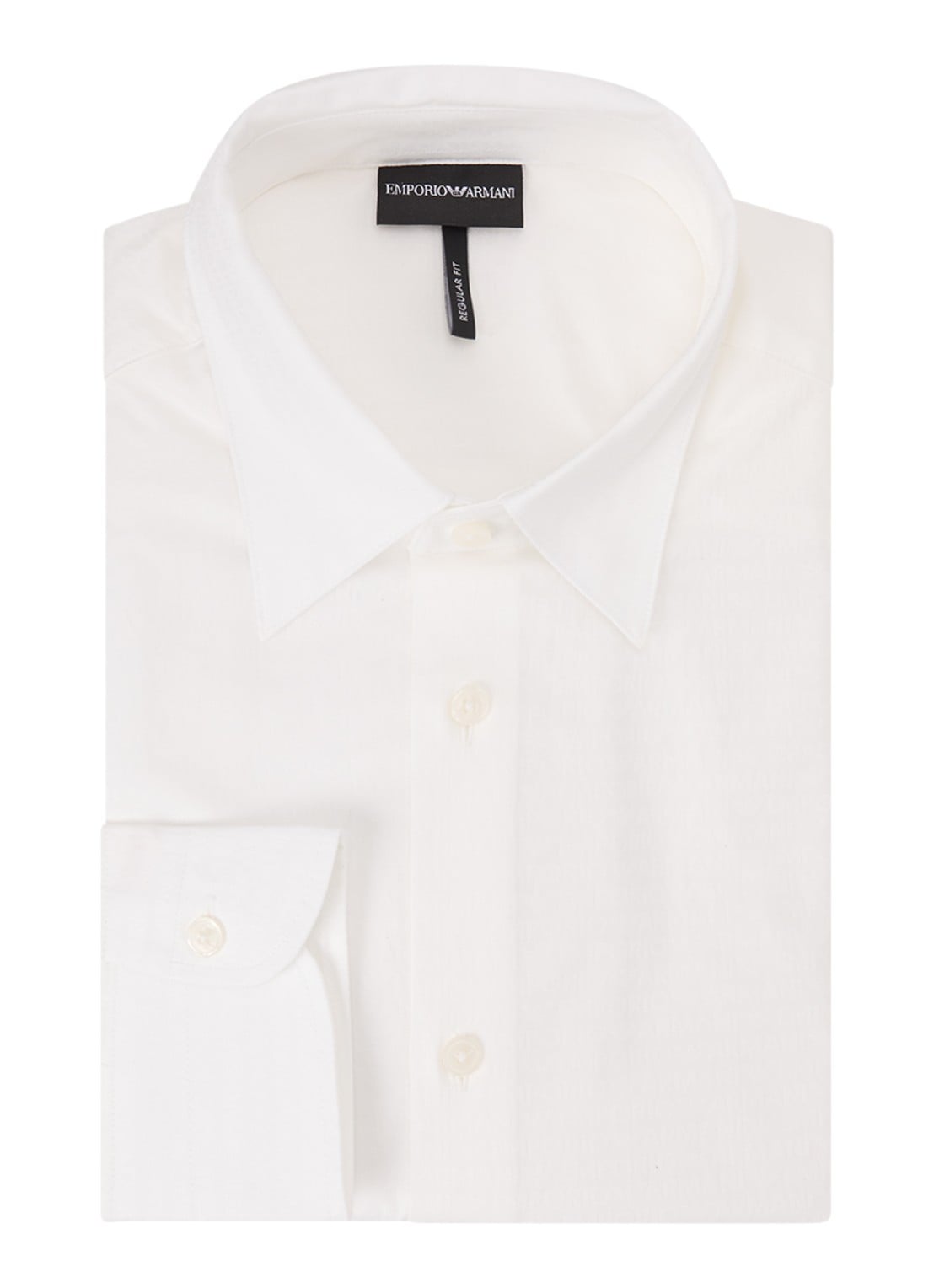 Armani Jacquard overhemd met logoprint  - voorkant wit