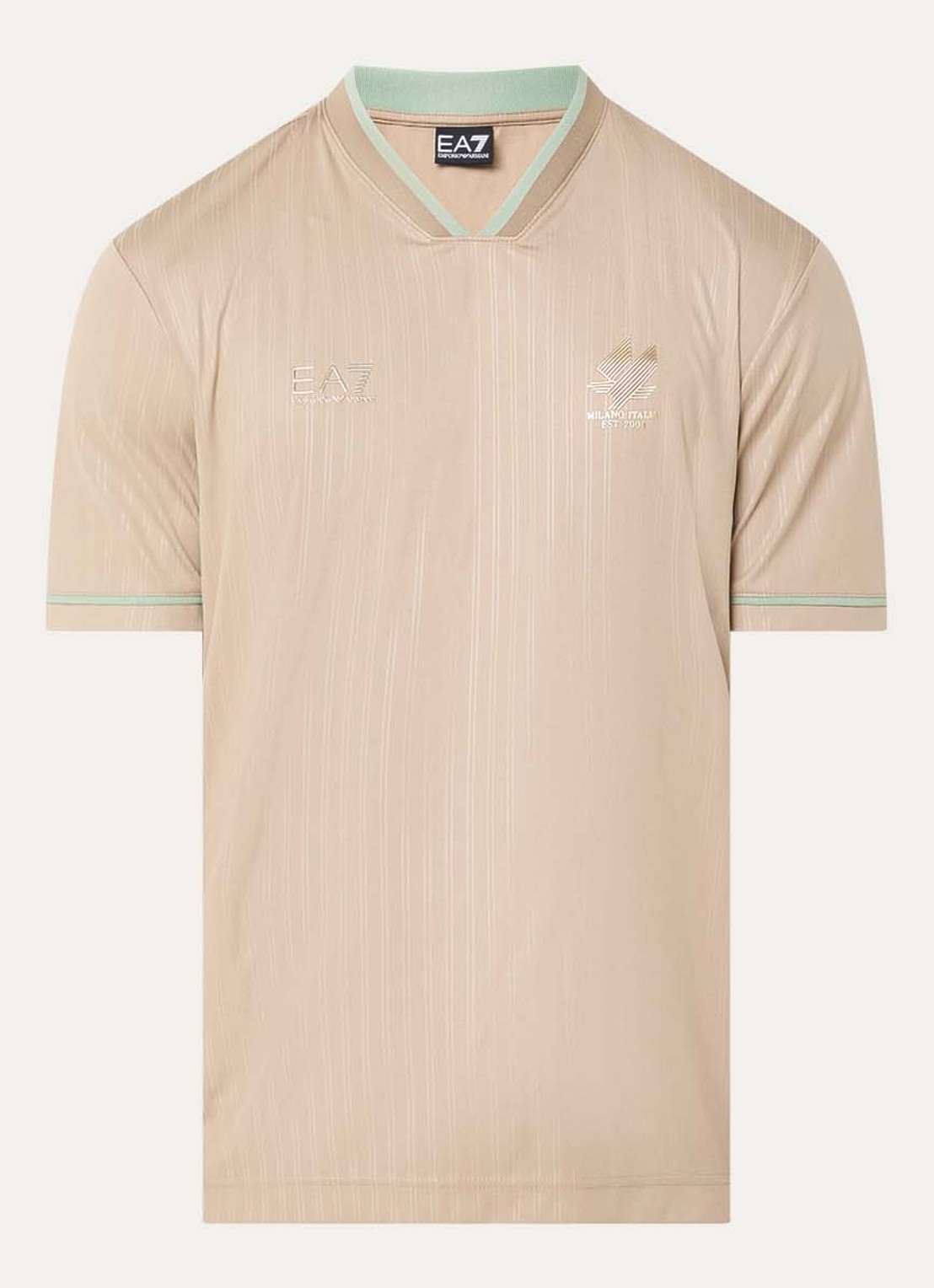 Armani Jersey T-shirt met logo - voorkant camel