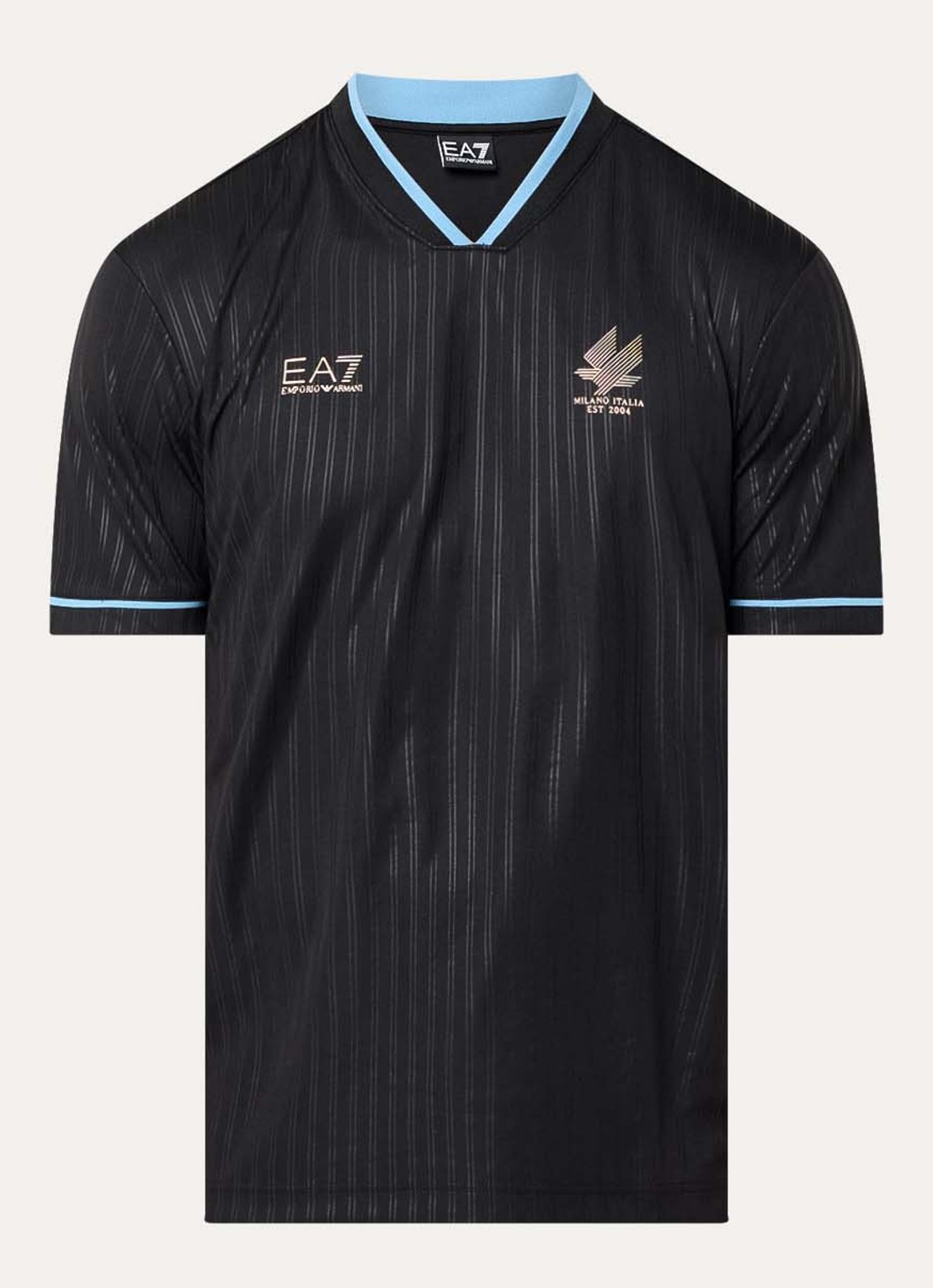 Armani Jersey T-shirt met logo - voorkant 3 zwart