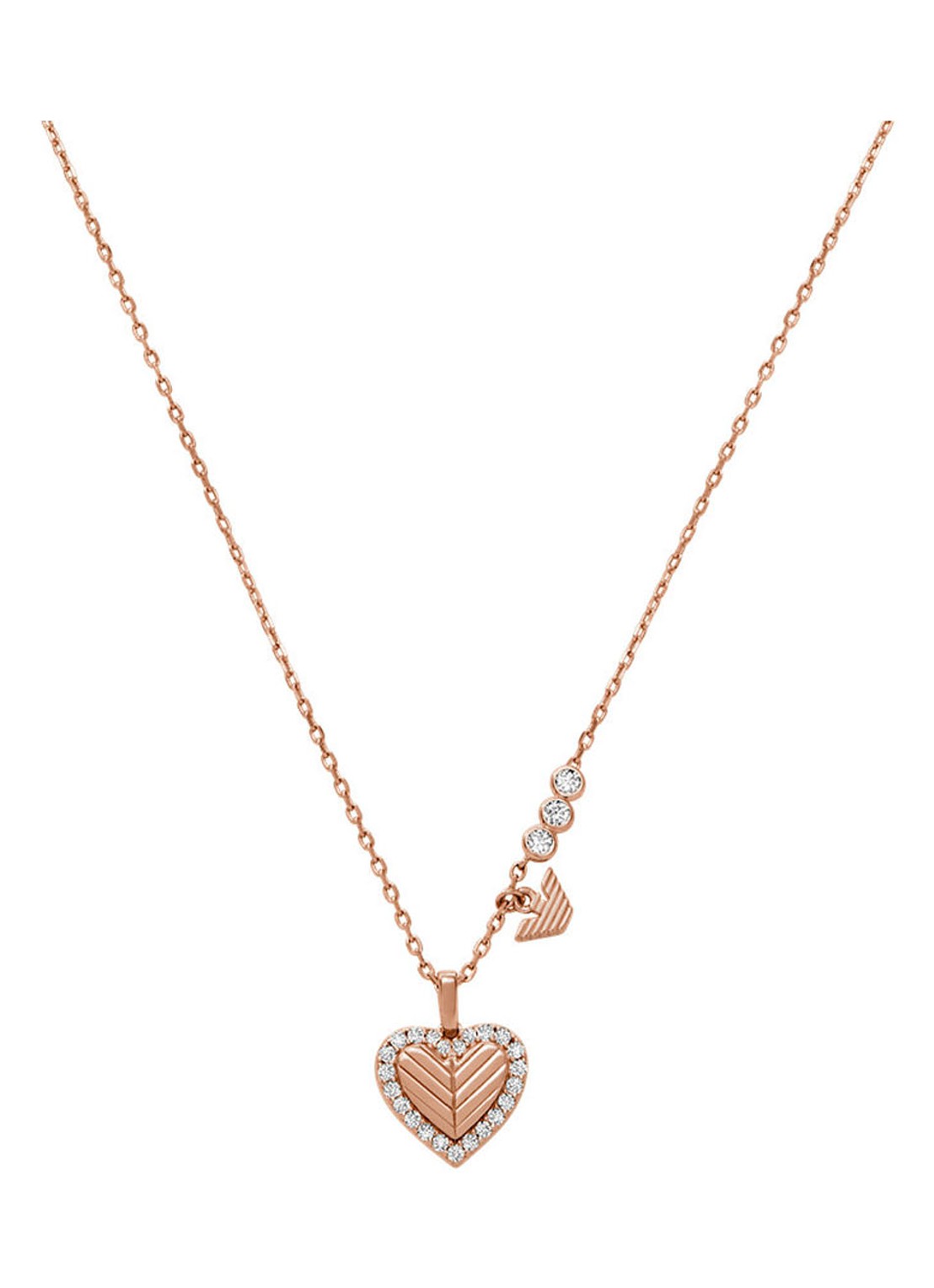 Armani Ketting met hanger EG3625221 - voorkant 3 roségoud