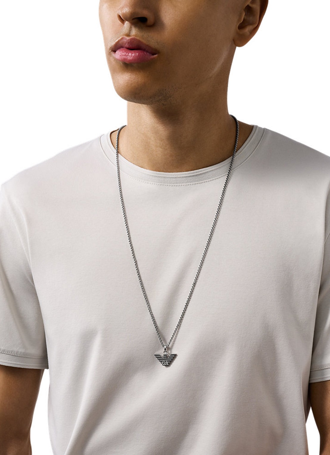 Armani Ketting met logo EGS3169040 - detail 3 zilver