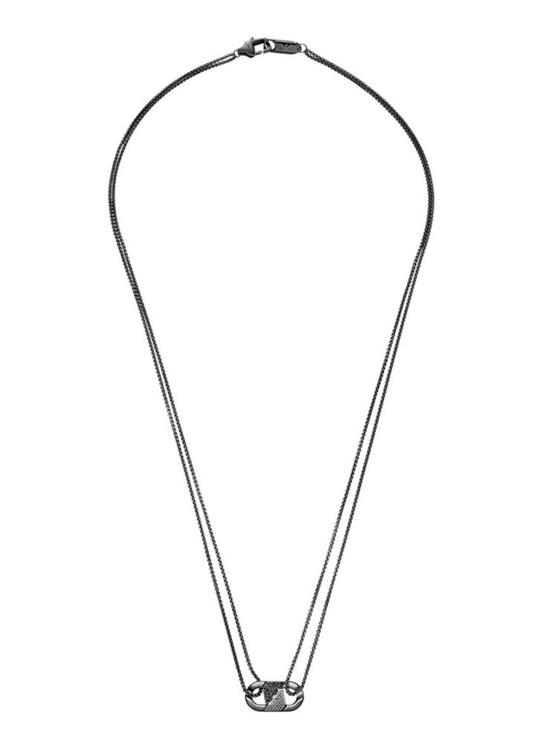 Armani Ketting met logo EGS3172001 - detail 2 antraciet