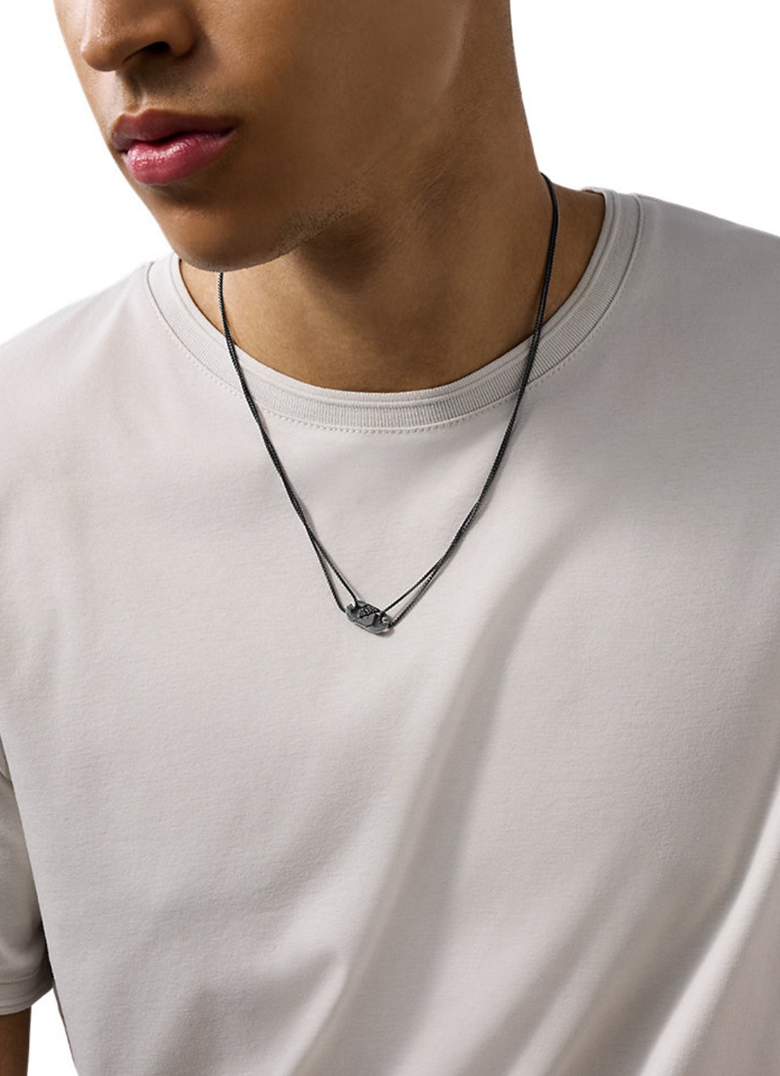 Armani Ketting met logo EGS3172001 - detail 3 antraciet