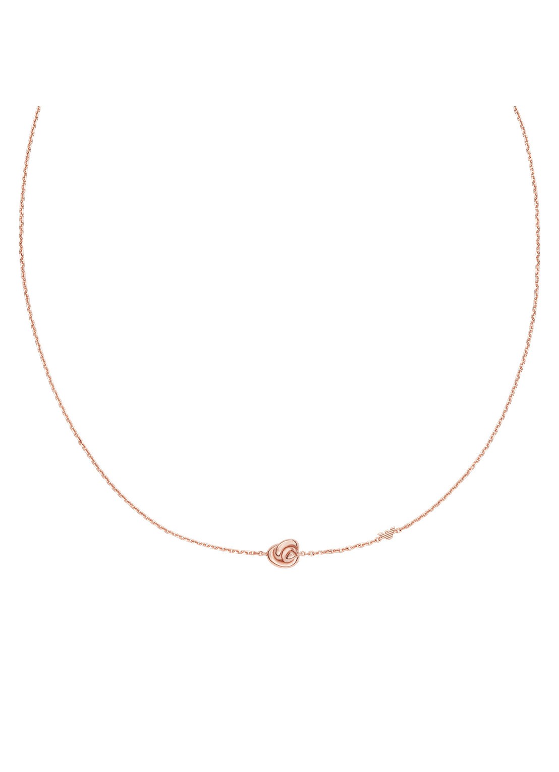 Armani Ketting van zilver EG3640221 - voorkant 2 roségoud