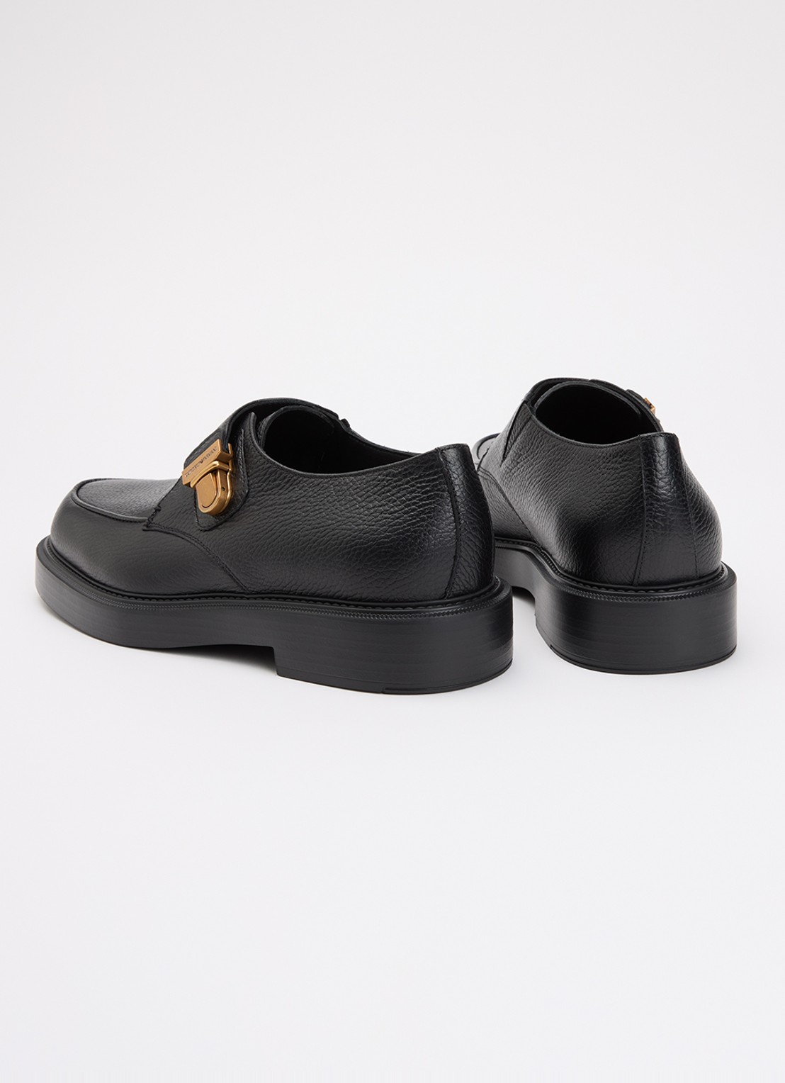 Armani Loafer van kalfsleer met gespdetail - achterkant 5 zwart
