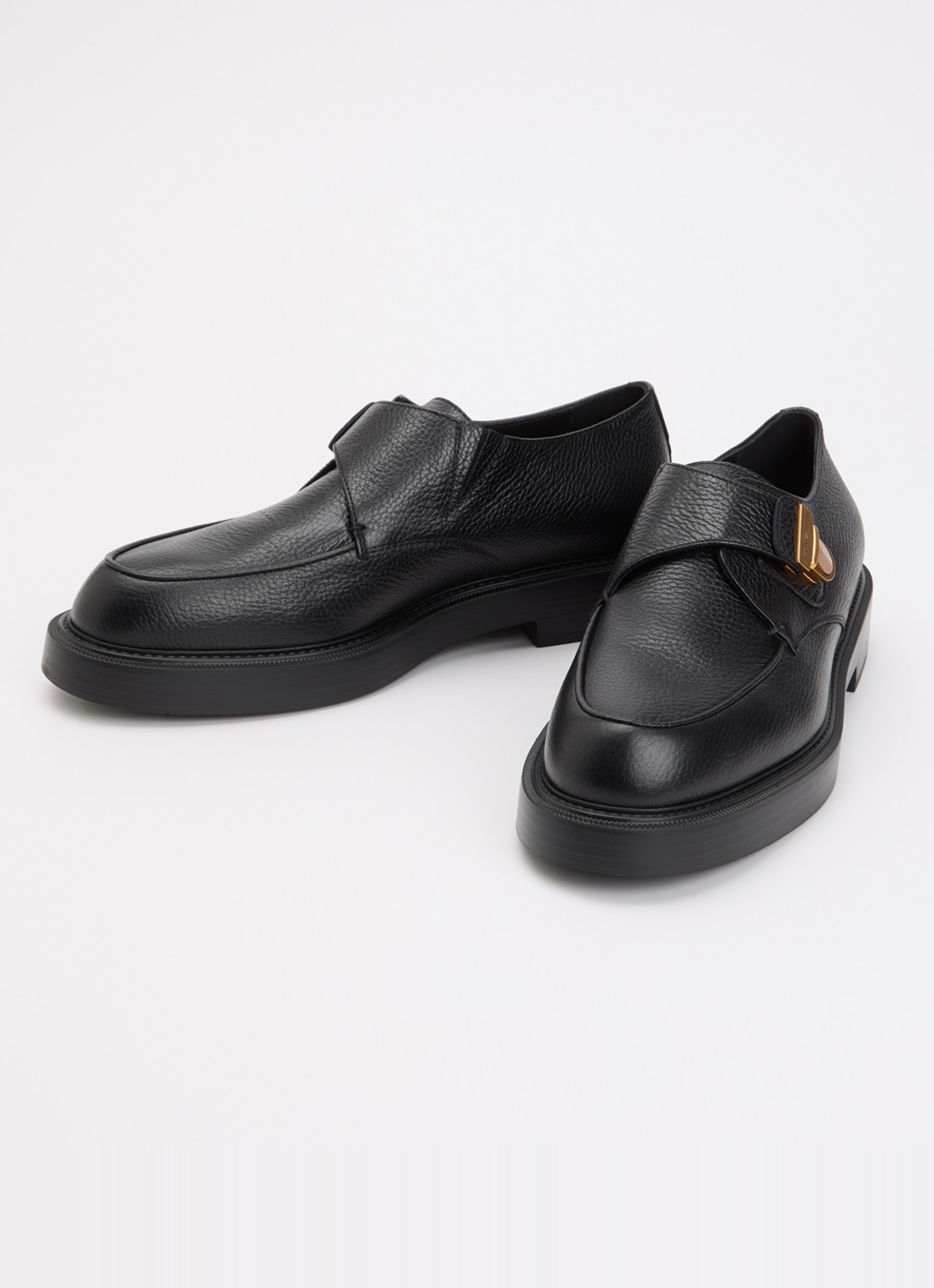 Armani Loafer van kalfsleer met gespdetail - detail zwart