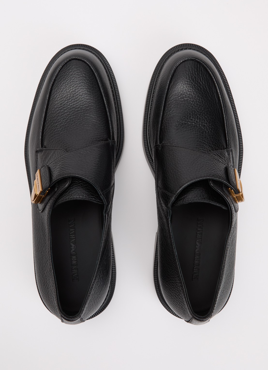 Armani Loafer van kalfsleer met gespdetail - detail 2 zwart