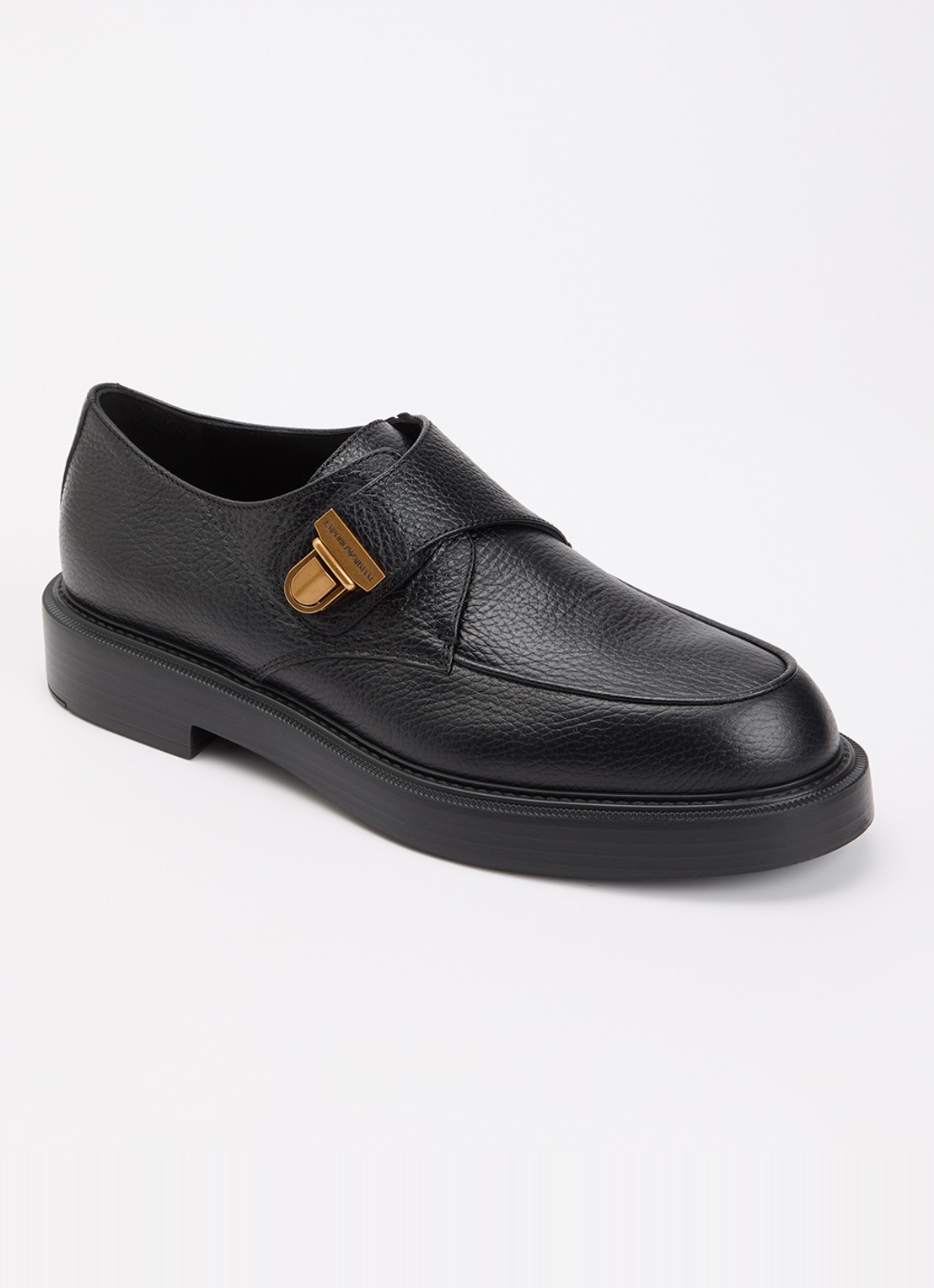 Armani Loafer van kalfsleer met gespdetail - voorkant 4 zwart