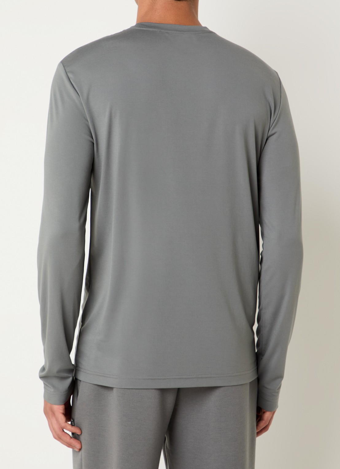 Armani Long sleeve met logopatch - achterkant 2 lichtgrijs