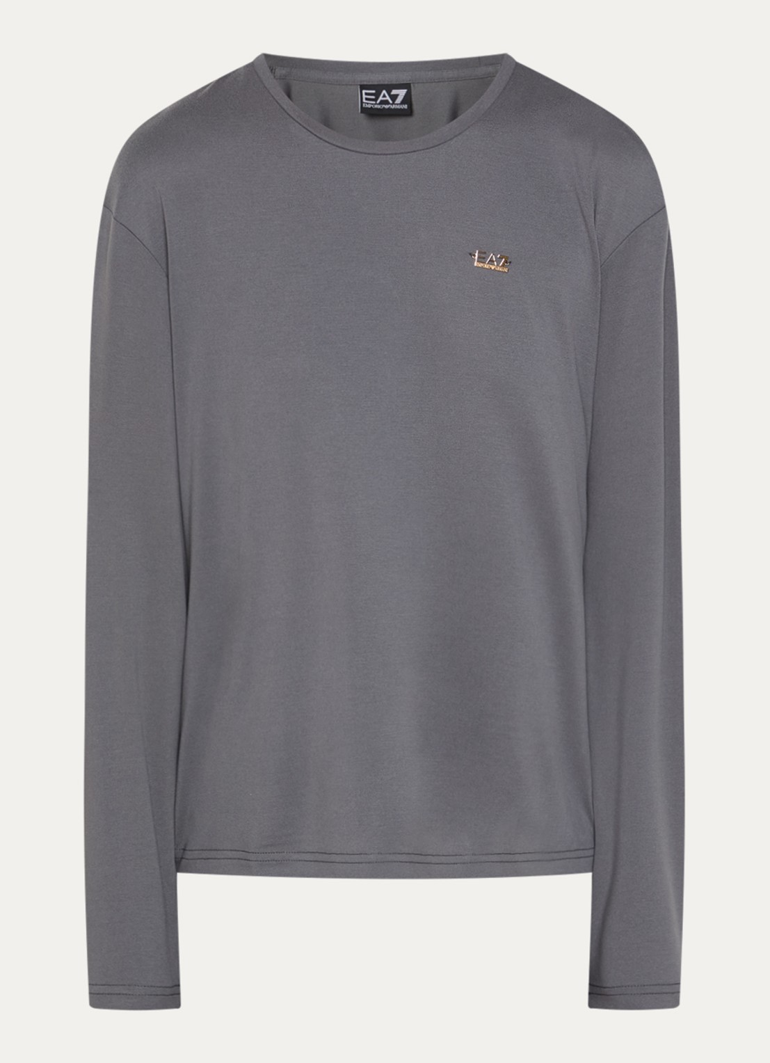 Armani Longsleeve met logo en stretch - voorkant 3 middengrijs