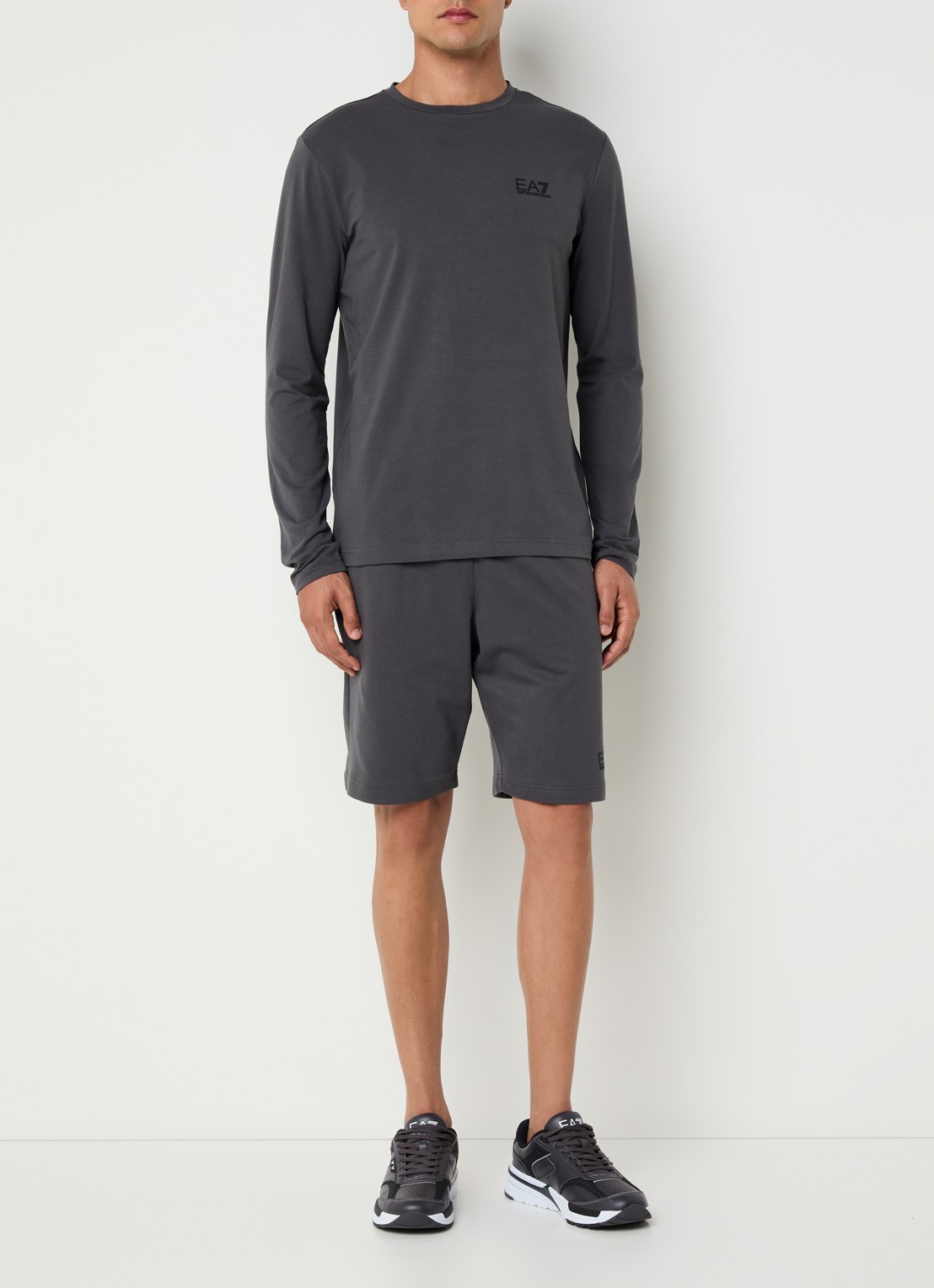 Armani Longsleeve met logo - voorkant 4 antraciet