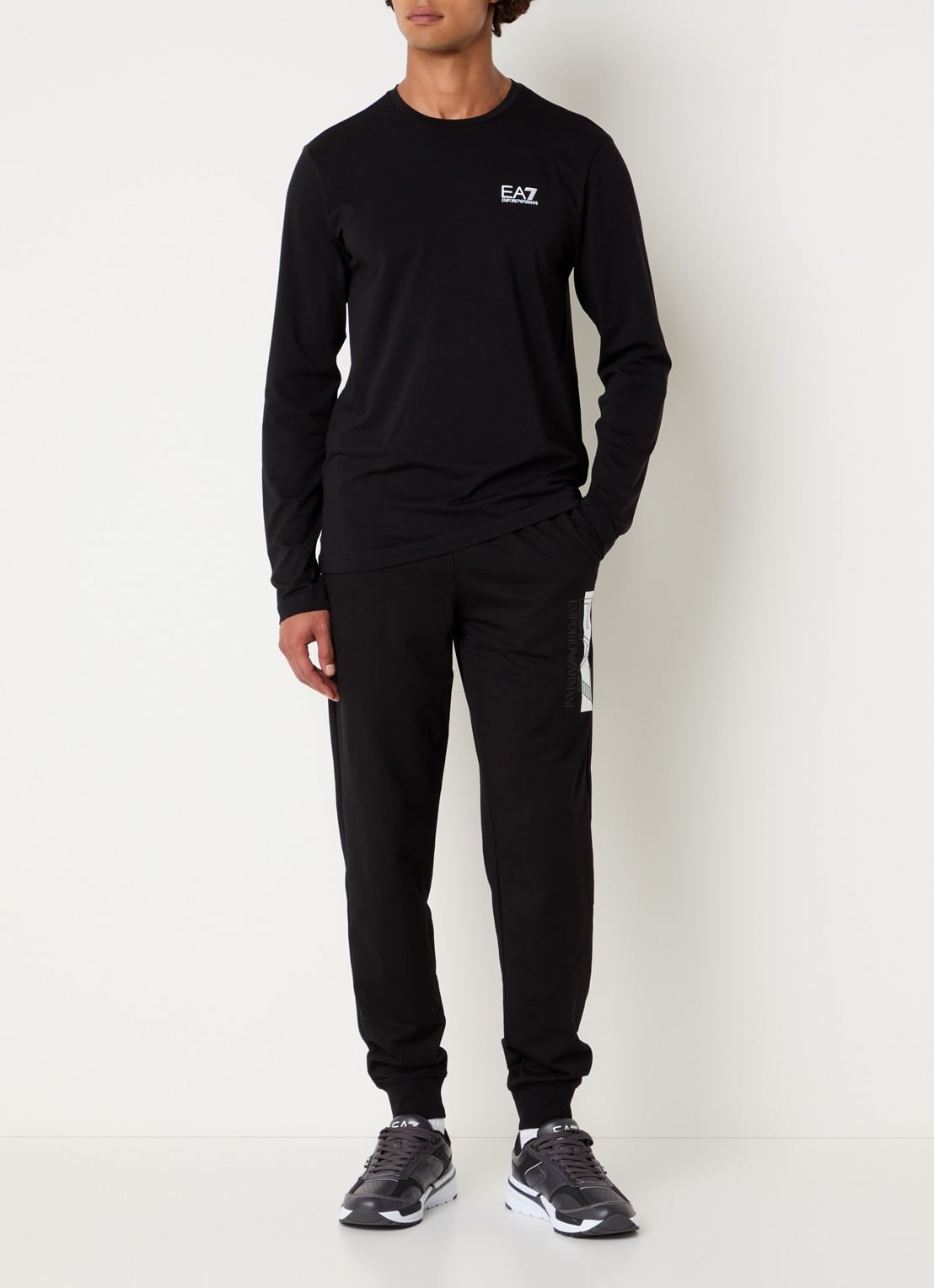 Armani Longsleeve met logo - voorkant 3 zwart