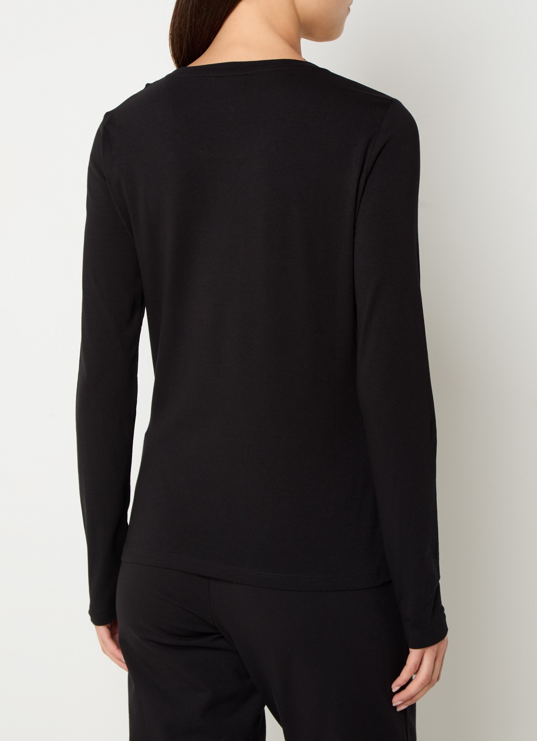 Armani Longsleeve met logo  - achterkant zwart