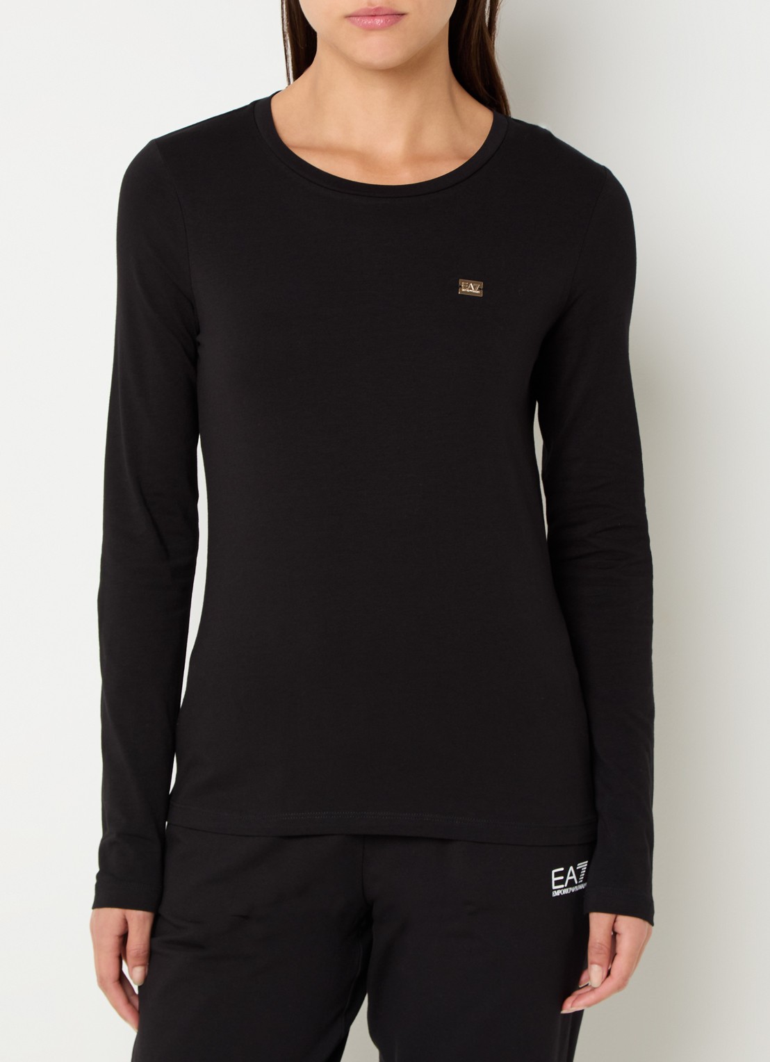 Armani Longsleeve met logo  - detail 2 zwart