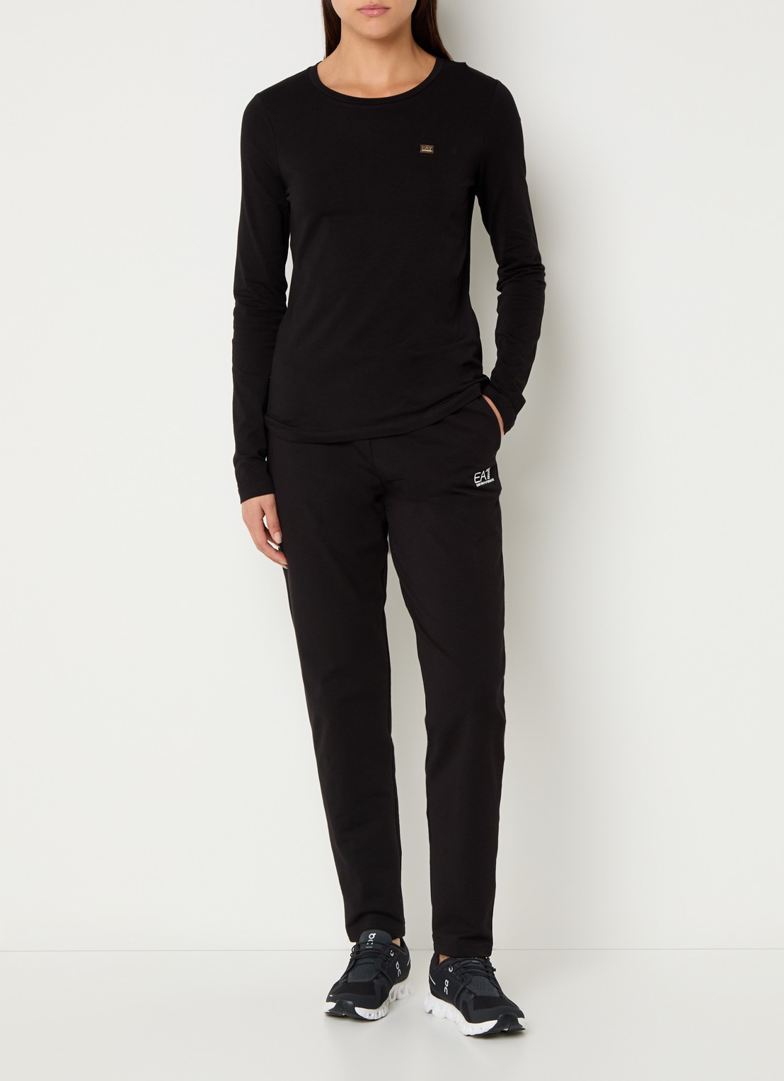 Armani Longsleeve met logo  - voorkant 4 zwart