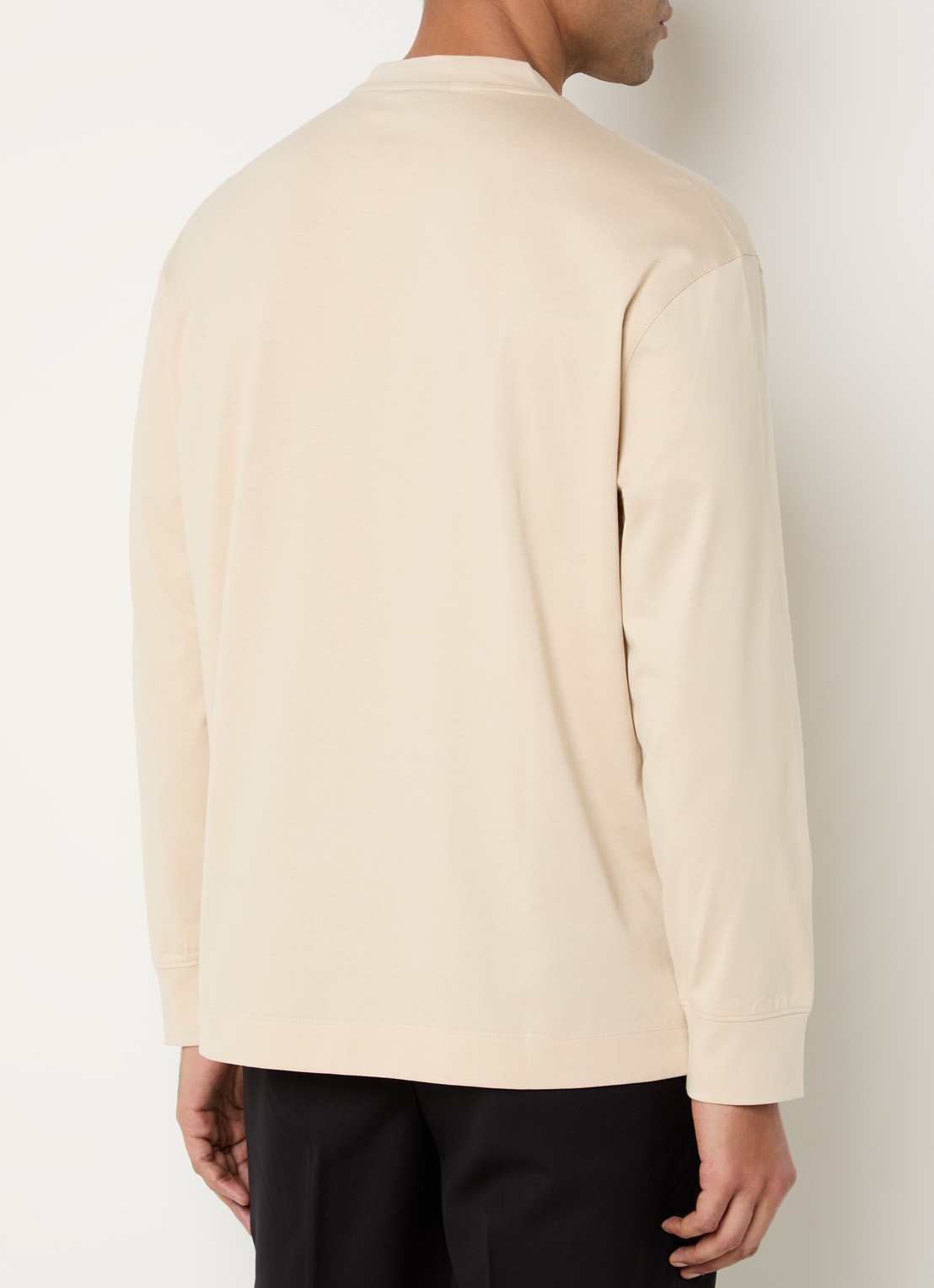 Armani Longsleeve met logo - achterkant beige