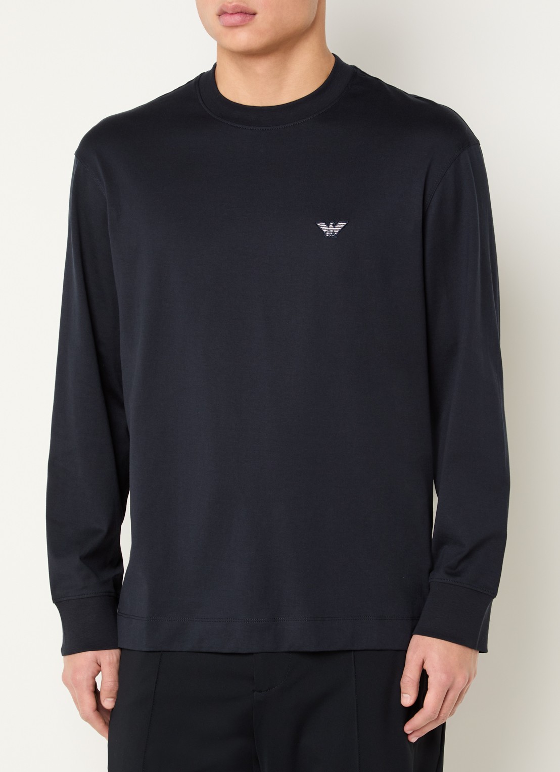 Armani Longsleeve met logo - detail 3 donkerblauw