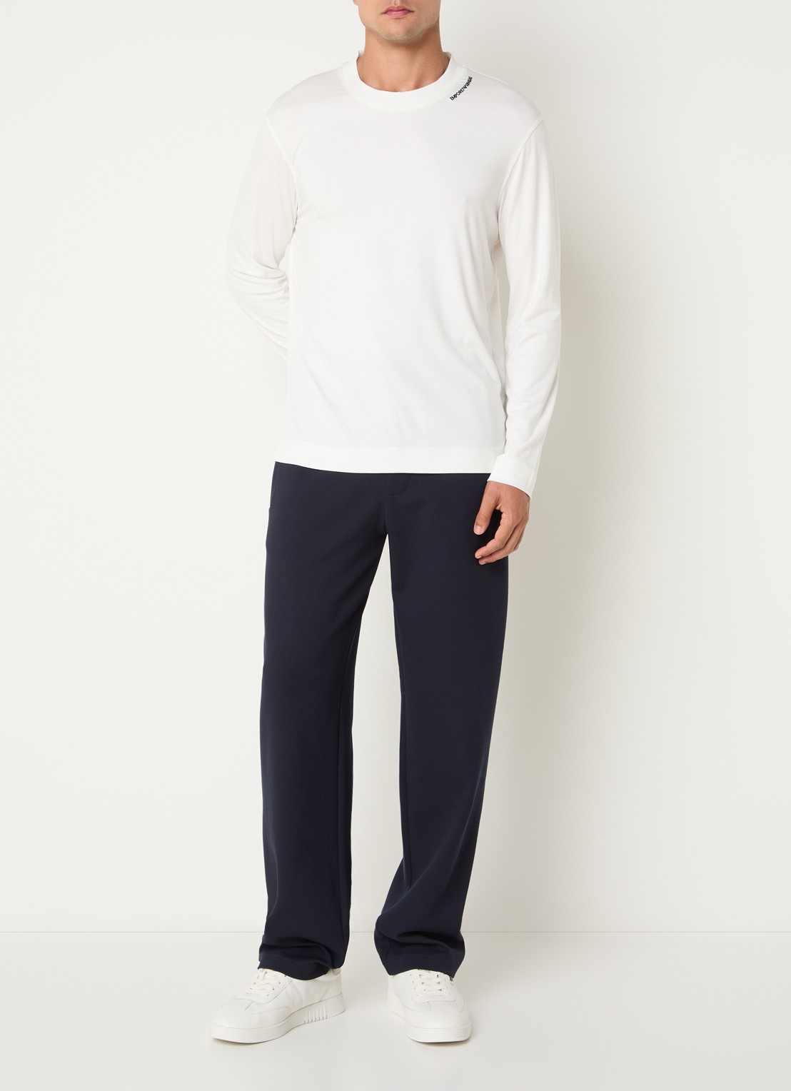 Armani Longsleeve met logo - voorkant 2 wit