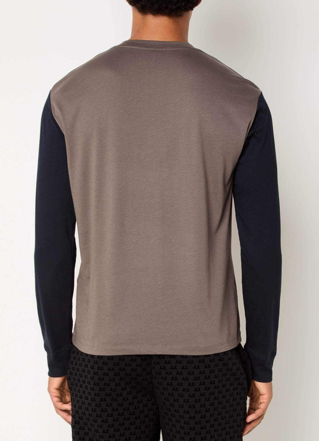 Armani Longsleeve met logoprint - achterkant lichtbruin