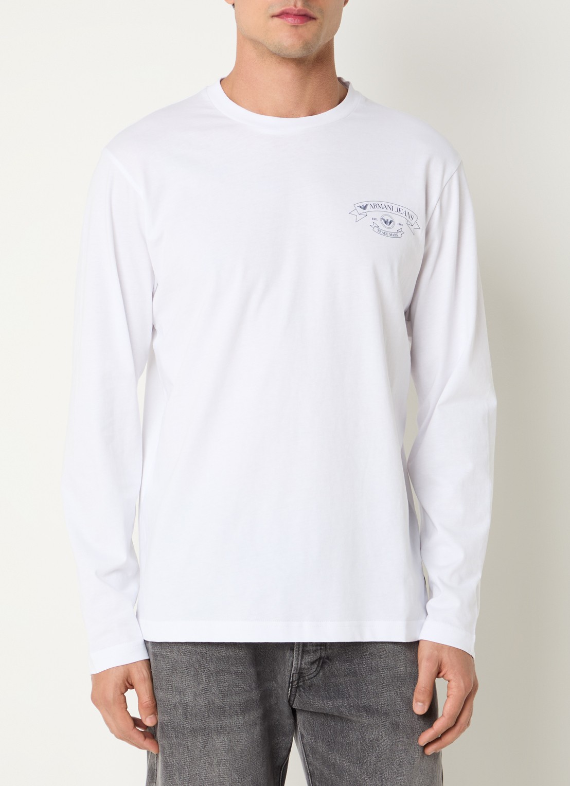 Armani Longsleeve met logoprint - detail 2 wit