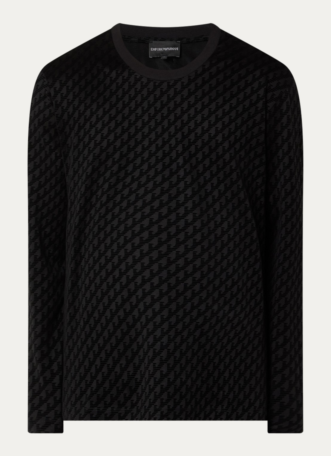 Armani Longsleeve met logoprint - voorkant zwart