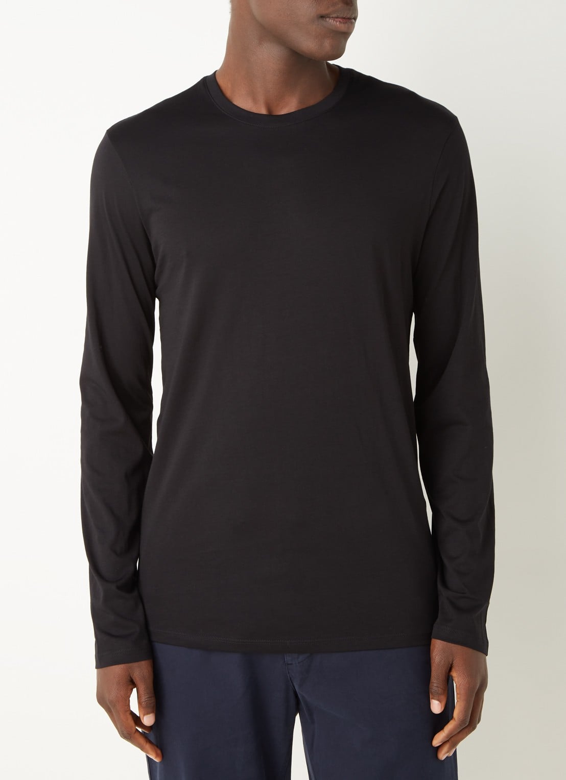 Armani Longsleeve met ronde hals - detail 4 zwart