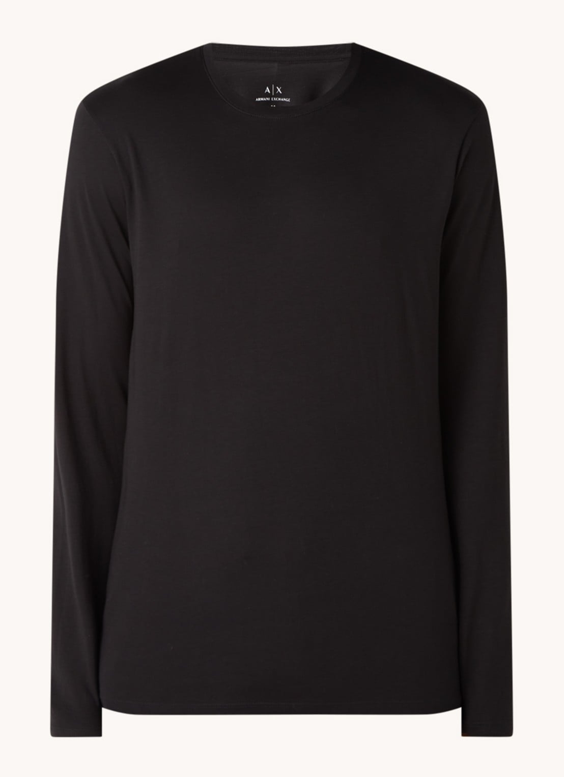 Armani Longsleeve met ronde hals - voorkant 2 zwart