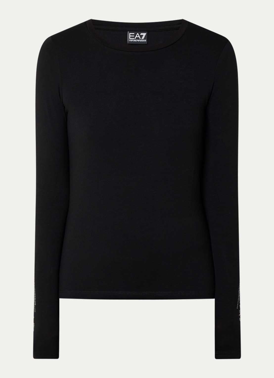 Armani Longsleeve met strass en logo - voorkant 3 zwart